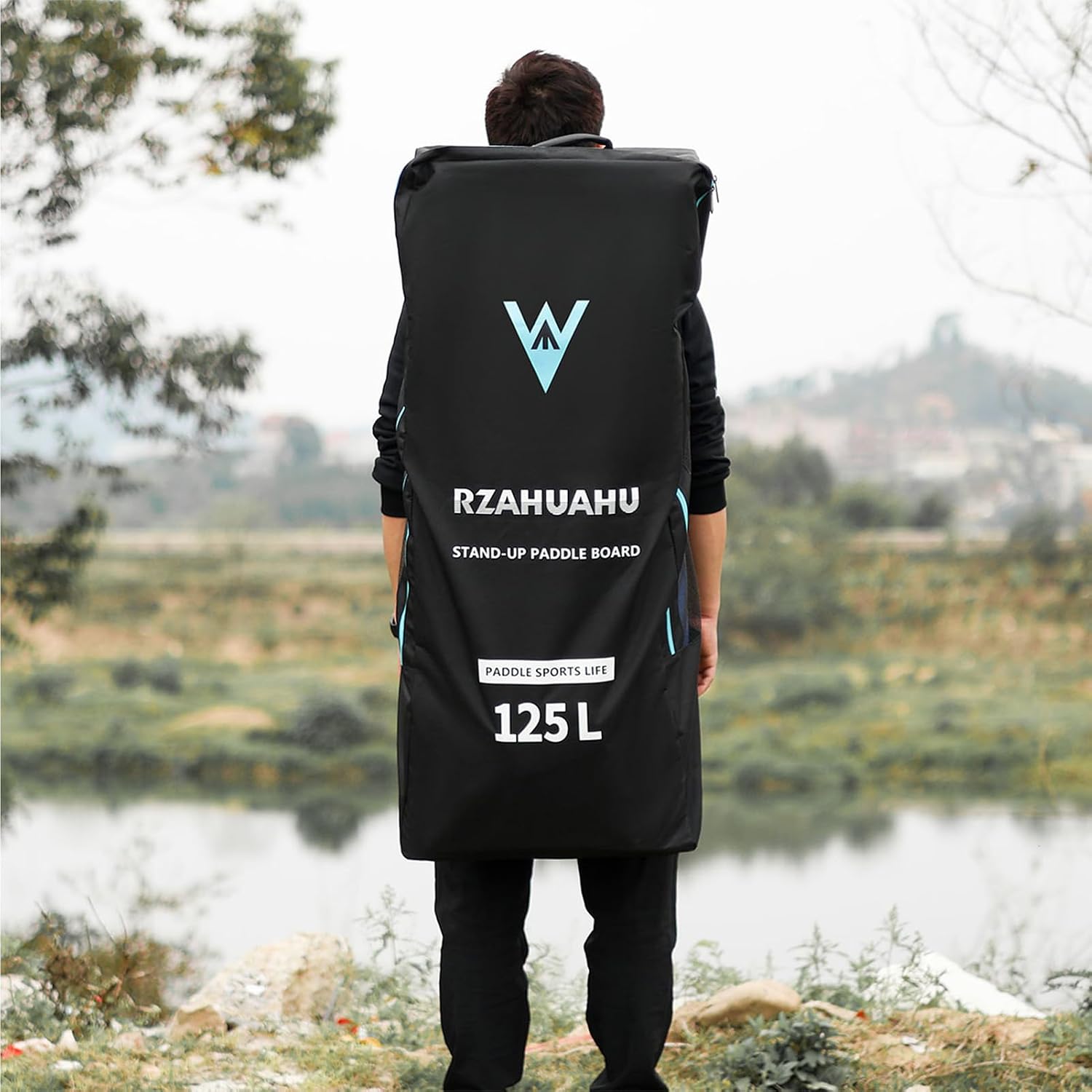 125L/105L Inflatable Paddleboard Backpack Oxford Cloth Waterproof Tear-Resistant SUP Surfboard Backpack Stand-up Paddleboard Bag for Surfing Kayaking Beach