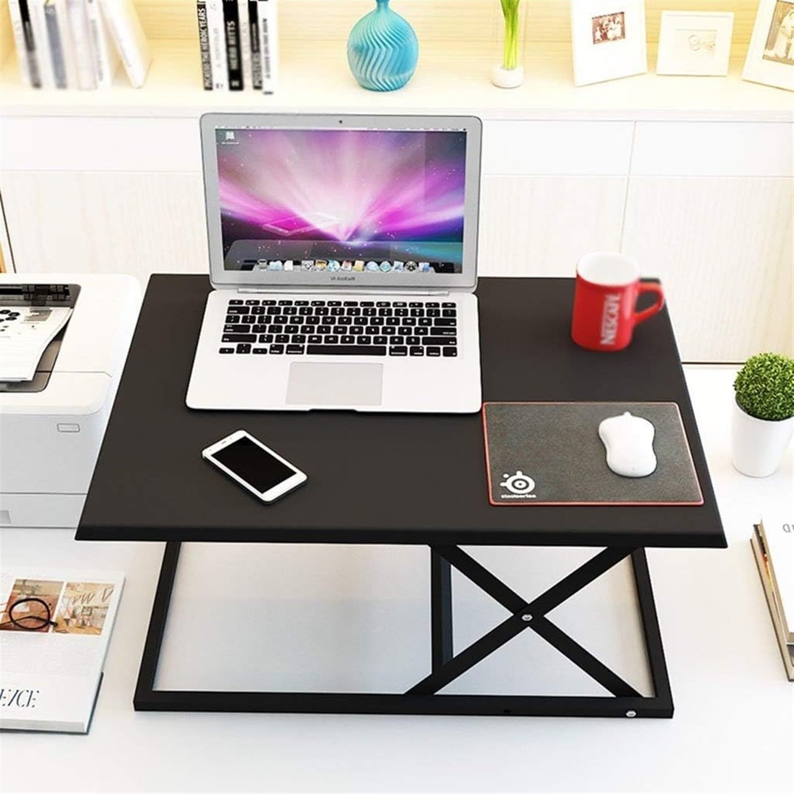 Supporto da tavolo regolabile for computer portatile, supporto mobile for laptop, seduto e in piedi, alternativa