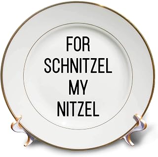 3dRose 8 inch Porcelain Plate - For Schnitzel My Nitzel Anne Collections Quotes