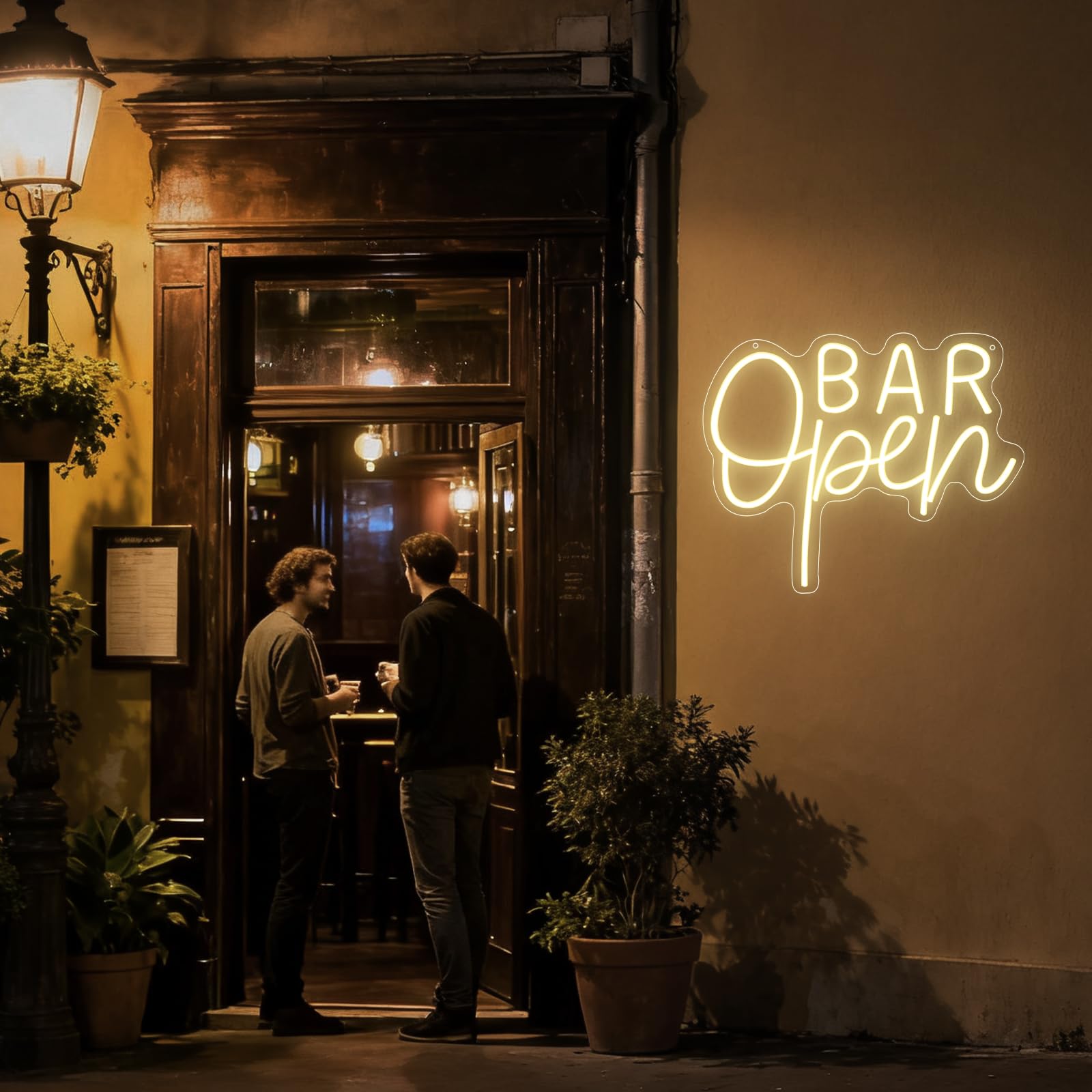 Insegna al Neon "BAR Open" con LED Caldo USB Regolabile per Bar, Neon da Parete Ultra Luminoso per Bar, Pub, Negozi, Caffè, Bar, Hotel, Decorazione per Feste