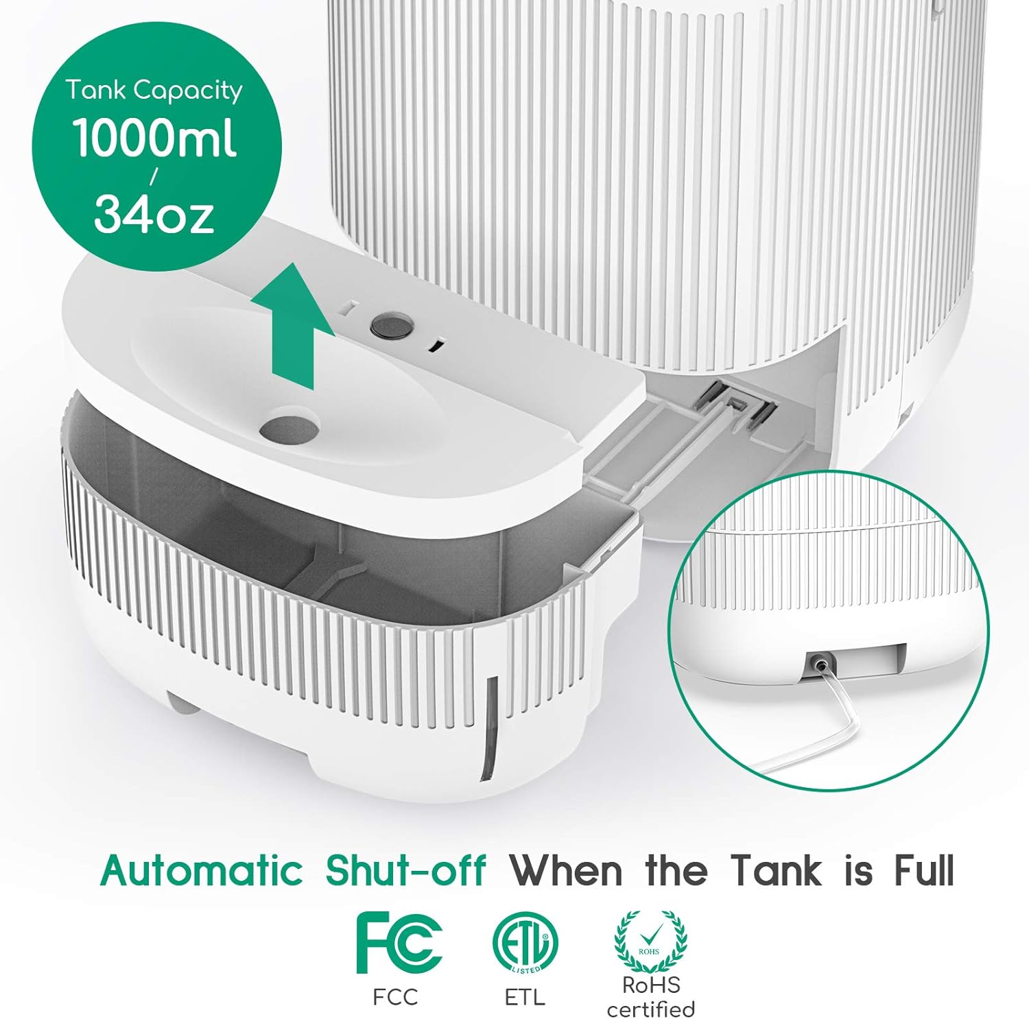 Afloia Air Purifier and Dehumidifier in 1, Air Purifier with Efficient Filter, Small Dehumidifier Combined with Air Cleaner, Remove Pet Odors Dust Smoke for Home, Bedroom, Bathroom - Image 6
