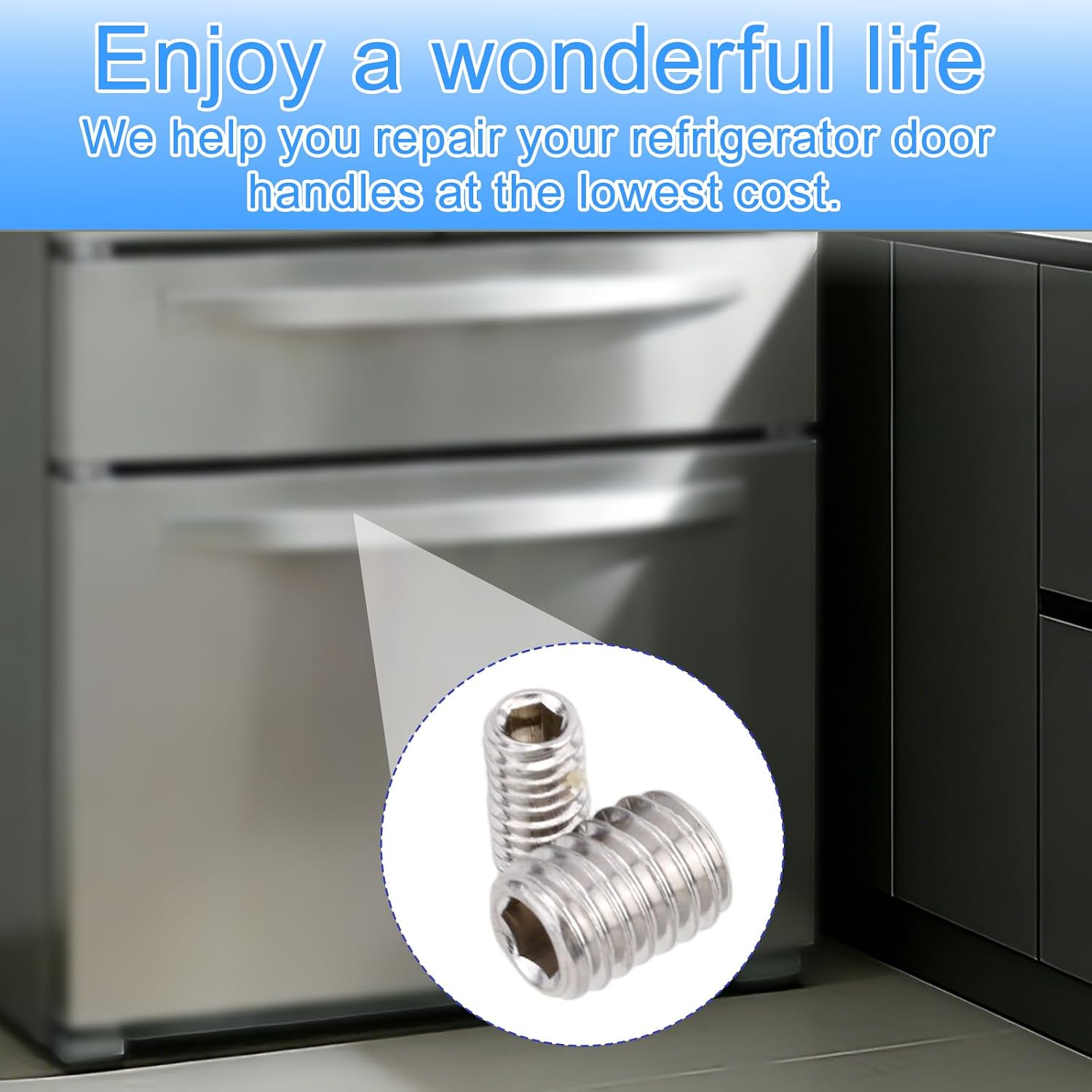 Penitue 36pcs Refrigerator Freezer Door Handle Screws, W11366418 Fridge Door Handle Mount Screws with Mounting Wrench for Most Refrigerator(Silver)