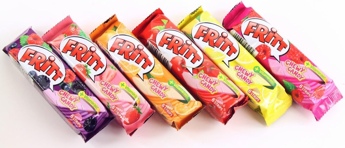 Fritt Fruit Chews 6-Flavor Assortment Candy with Vitamin C 2.5-ounce (70g) (Pack of 6)