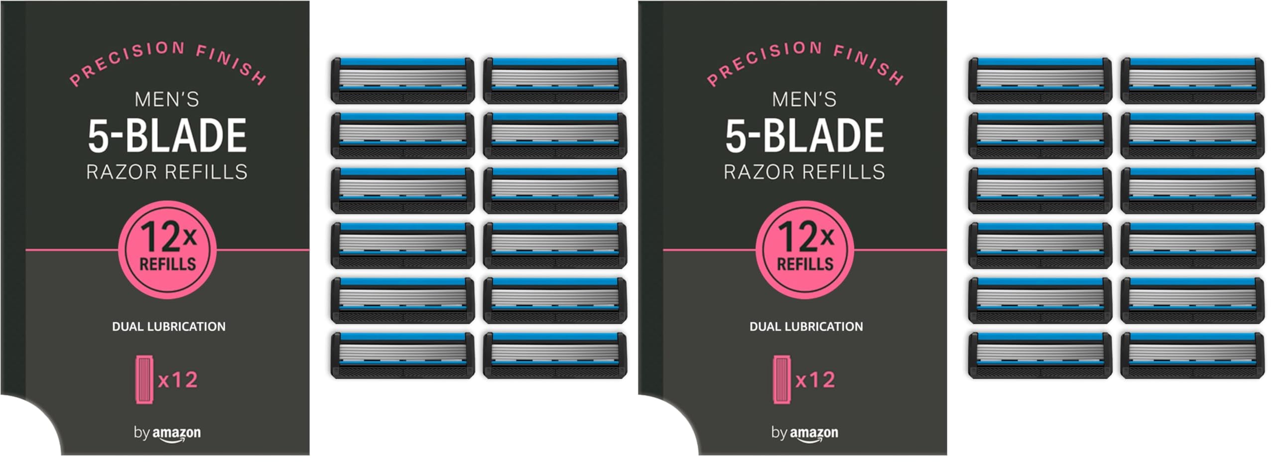 by Amazon Recambios de cuchillas de cinco hojas para hombre (12 Unidad)(Anteriormente marca Solimo), Paquete de 2 — foto 1