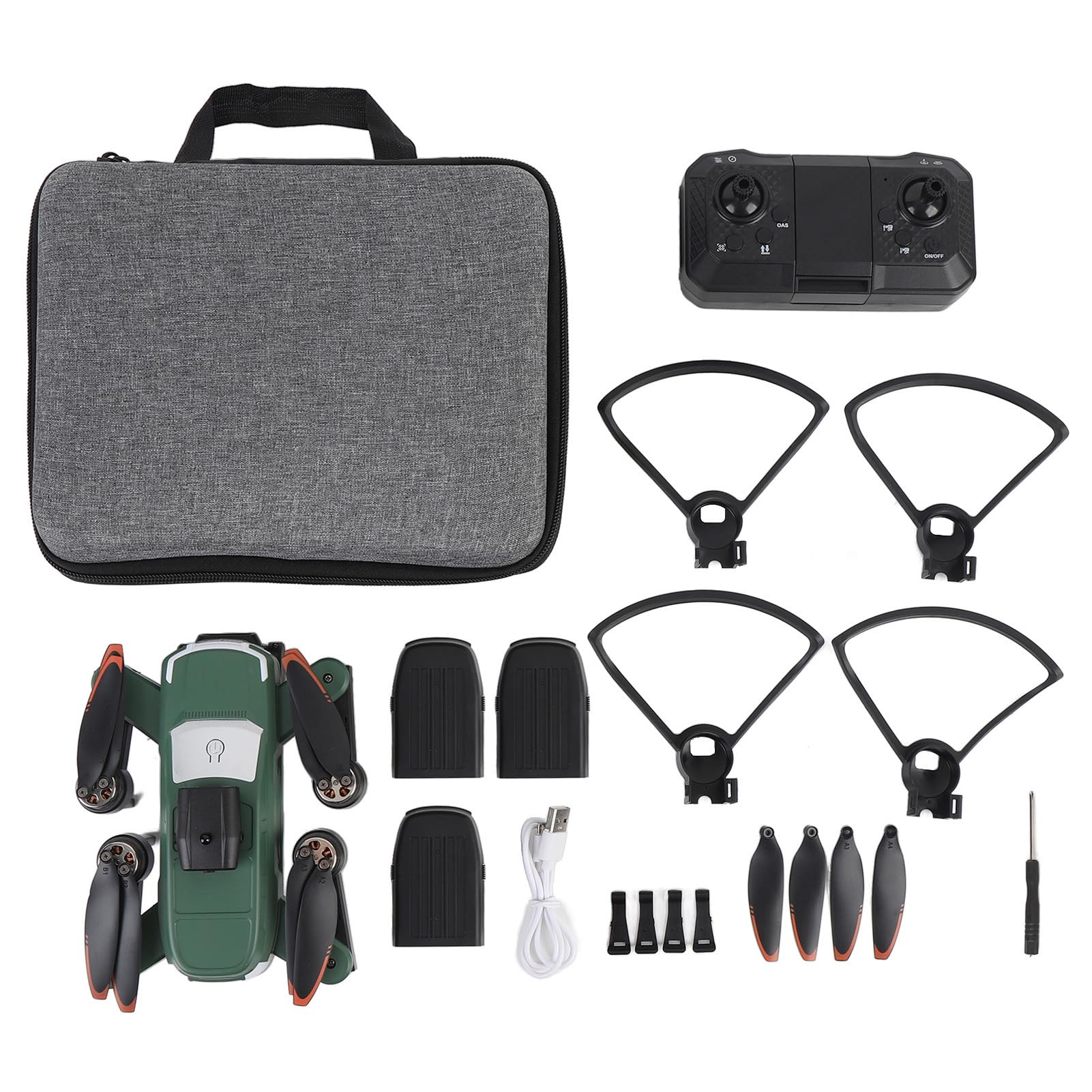 RC-Drohne mit Bürstenlosem Motor, HD-Doppelkamera-Quadrocopter Zur Hindernisvermeidung, ESC-Anti-Shake-Funktion, GPS-Rückführung, Optische Hover-LCD-Fernbedienung (3 Batterien)