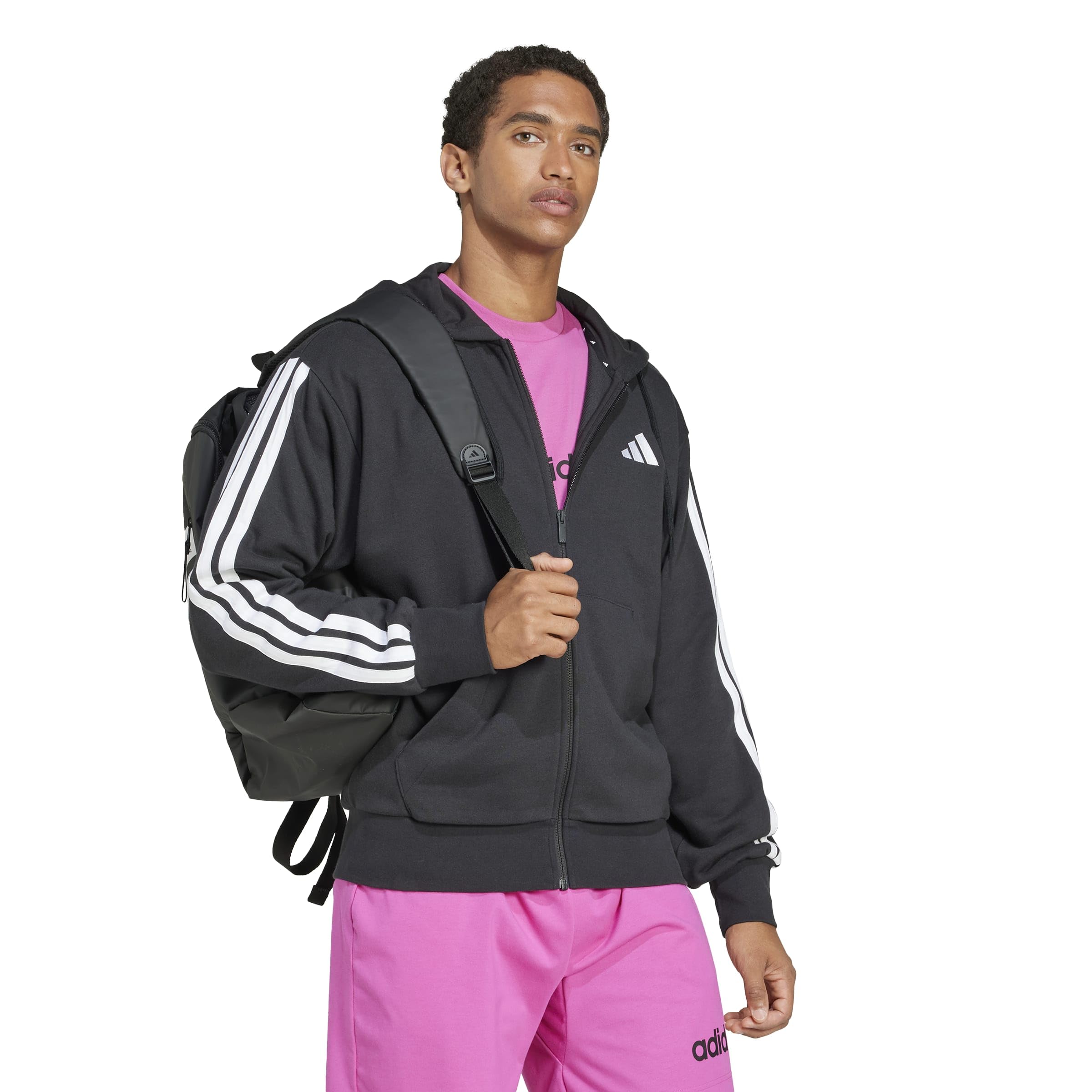 adidas Męska bluza z kapturem Essential Three Stripes French Terry FullZip