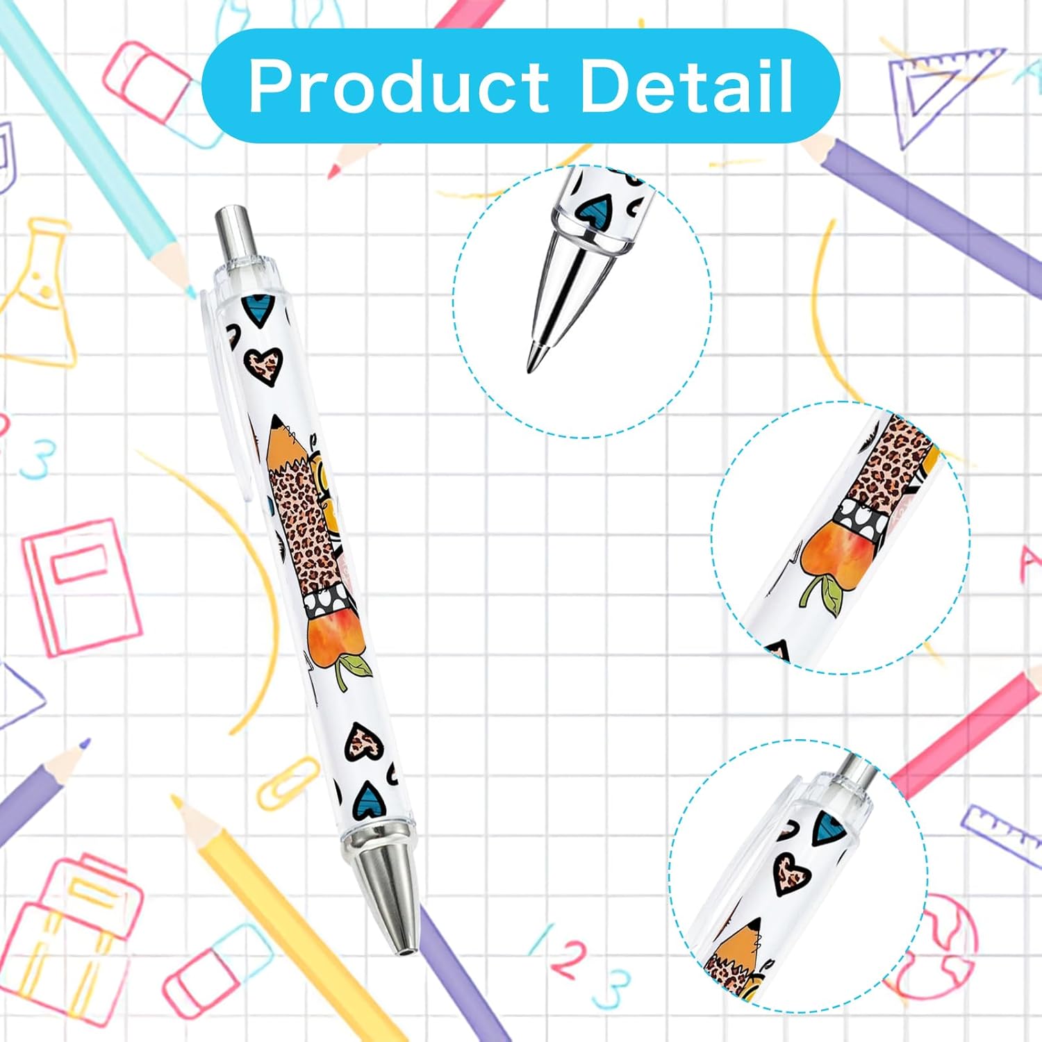 Kicpot 10pcs Teacher Pens Fun Cool Funny Cute Pens Set Best Teachers Appreciation Gifts in Bulk Pens for Writing Preschool Stationery School Office Supplies - Image 3