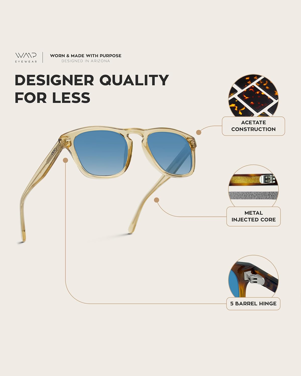 WearMe Pro - Polarized Retro Large Rectangular Mens Sunglasses - Image 5