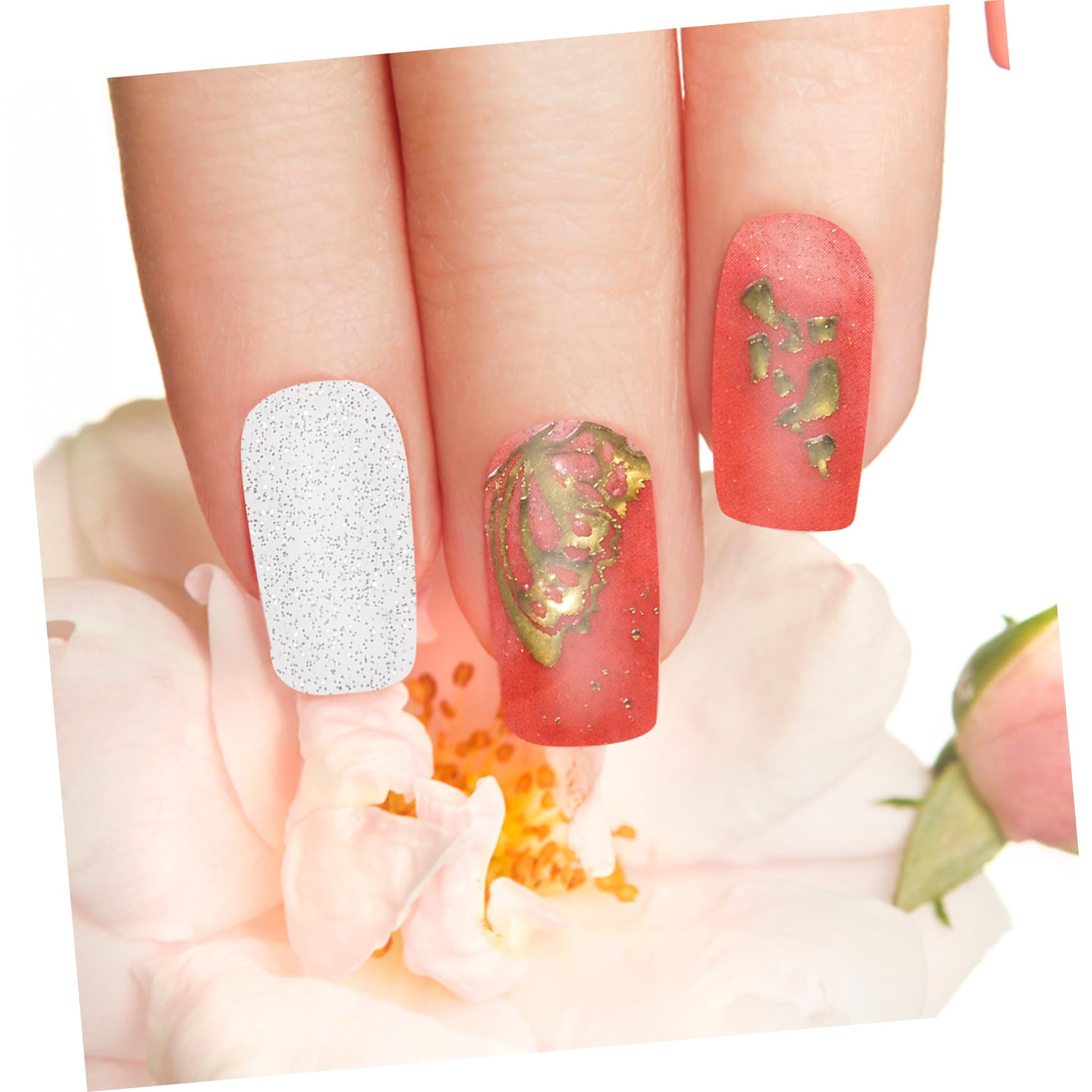 5 Set Adesivi per Unghie Film Nail Stickers Impermeabili con Design Unico per Manicure Creativa Confezione per Decorazioni Festive