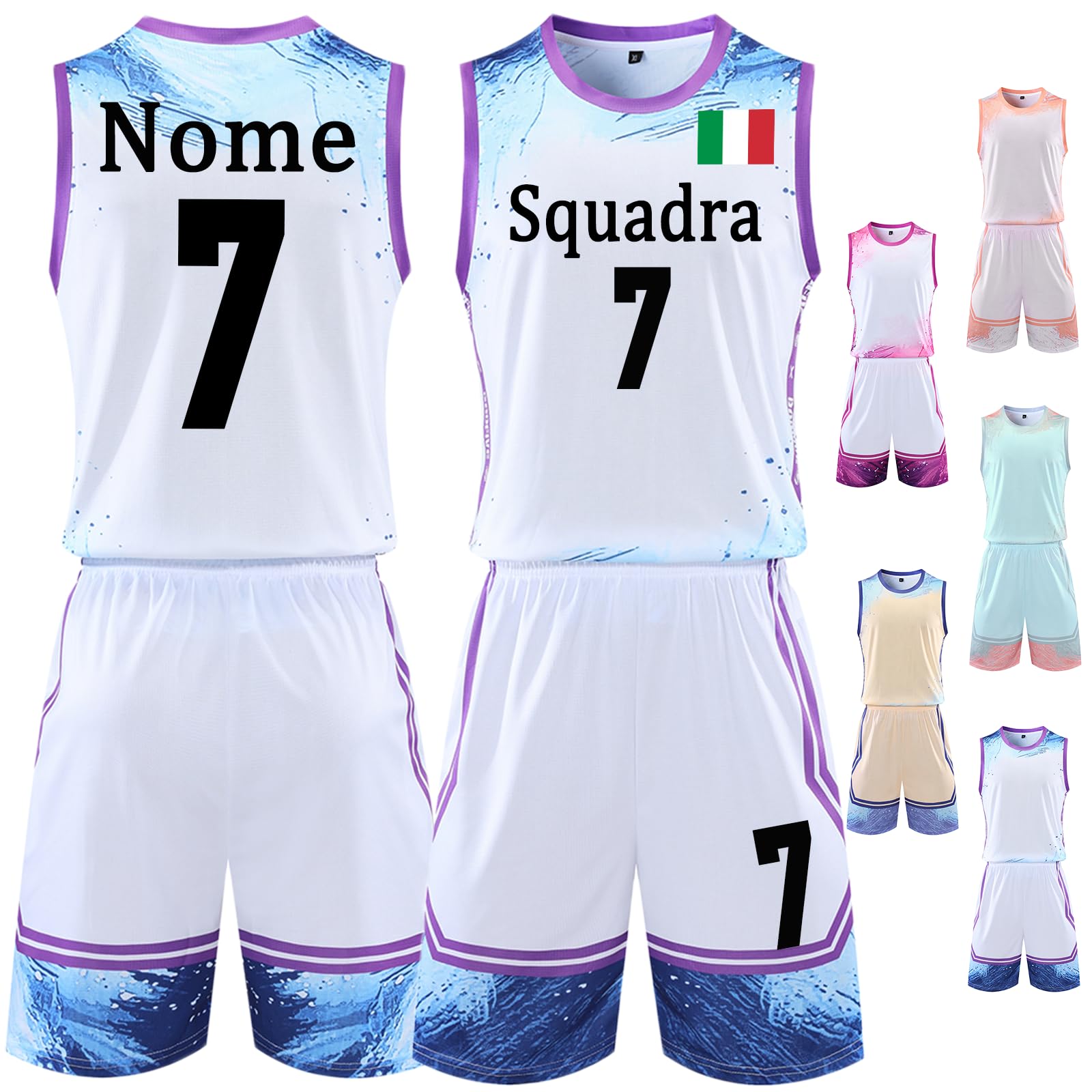 Divisa da Basket Bambini Uomo Personalizzata Completi da Basket Bambino Adulto con Nome,Numero,Logo
