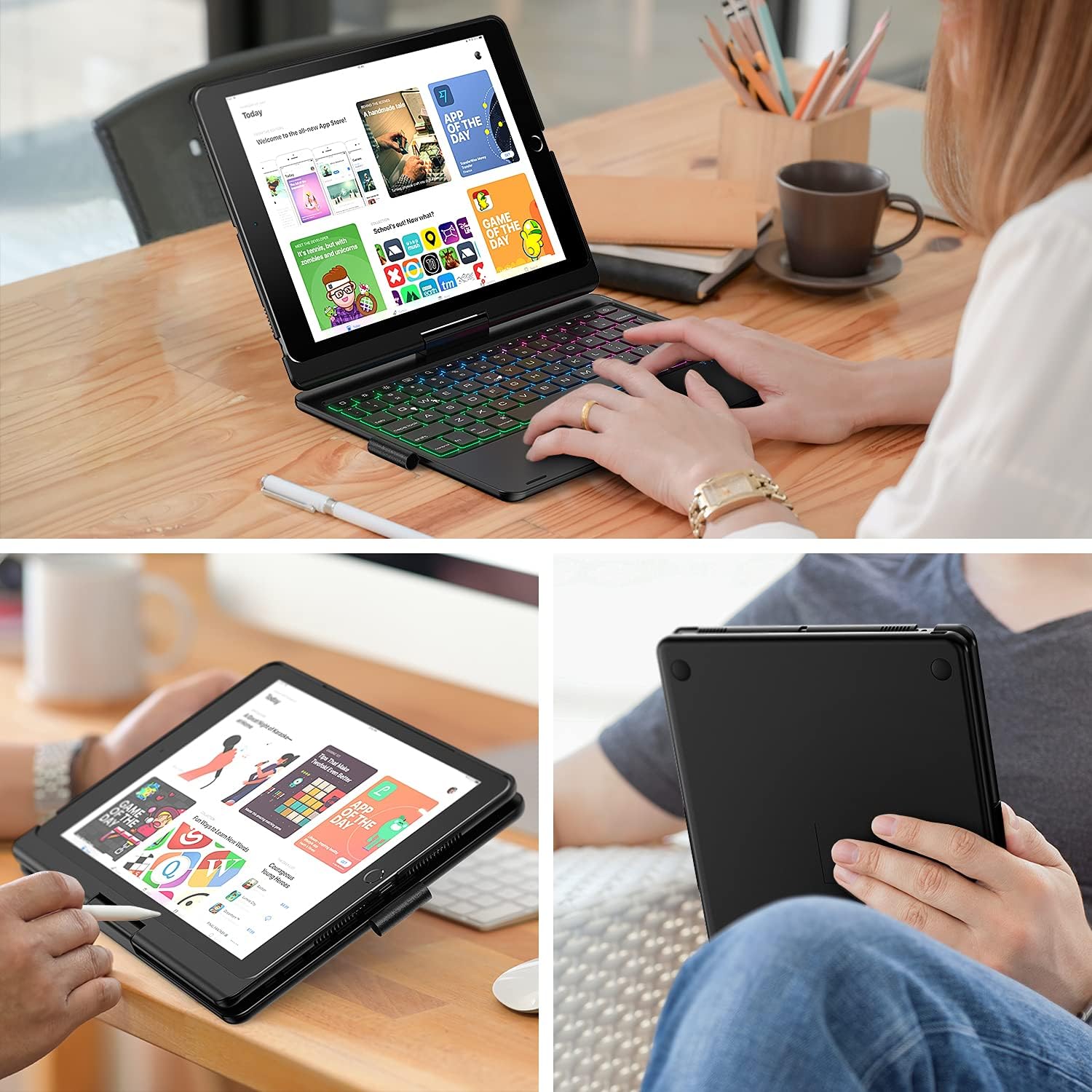 Keyboard Case Compatible with iPad 10.2 2021 9th /8th/7th Generation & iPad Pro 10.5 inch & iPad Air 3rd Gen - Wireless Backlight Keyboard with TouchPad for iPad 10.2/10.5
