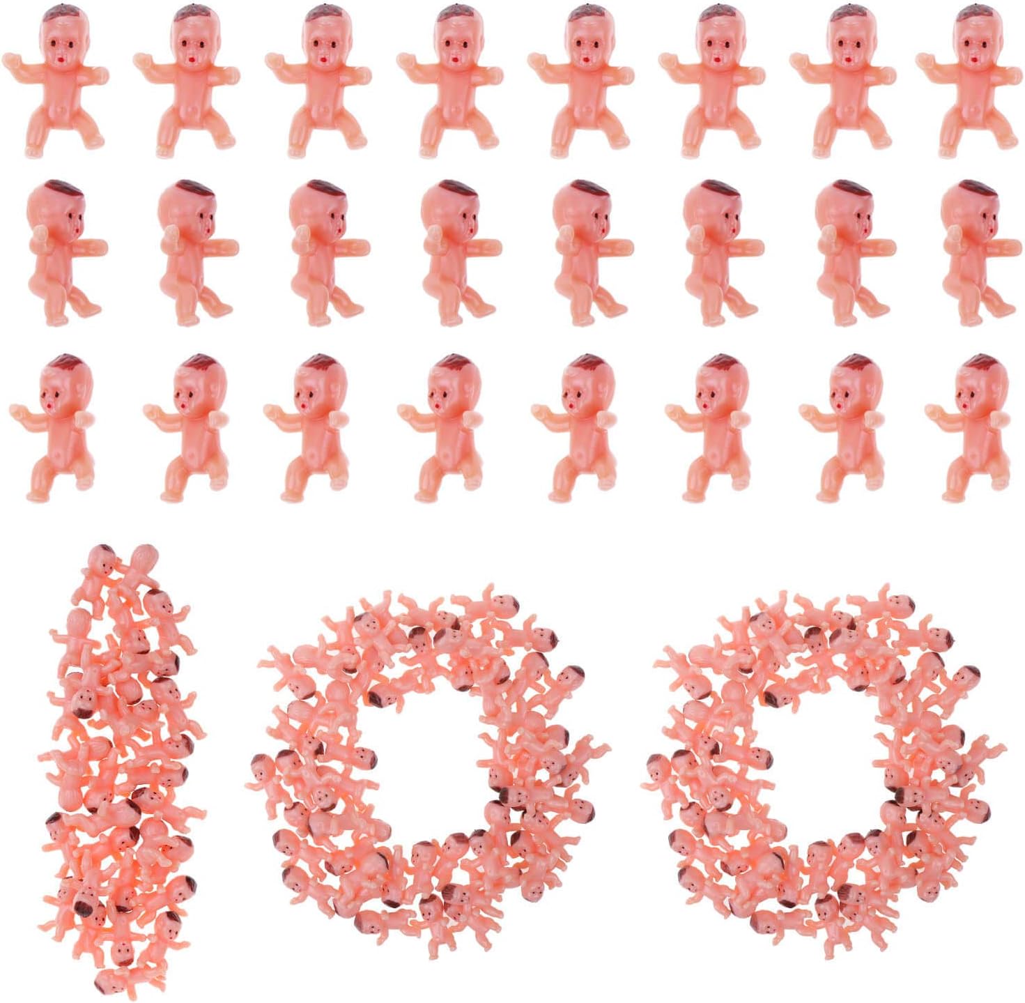 selizo 100pcs Tiny Plastic Mini Babies for Baby Shower Games and Ice Cubes (1 Inch)