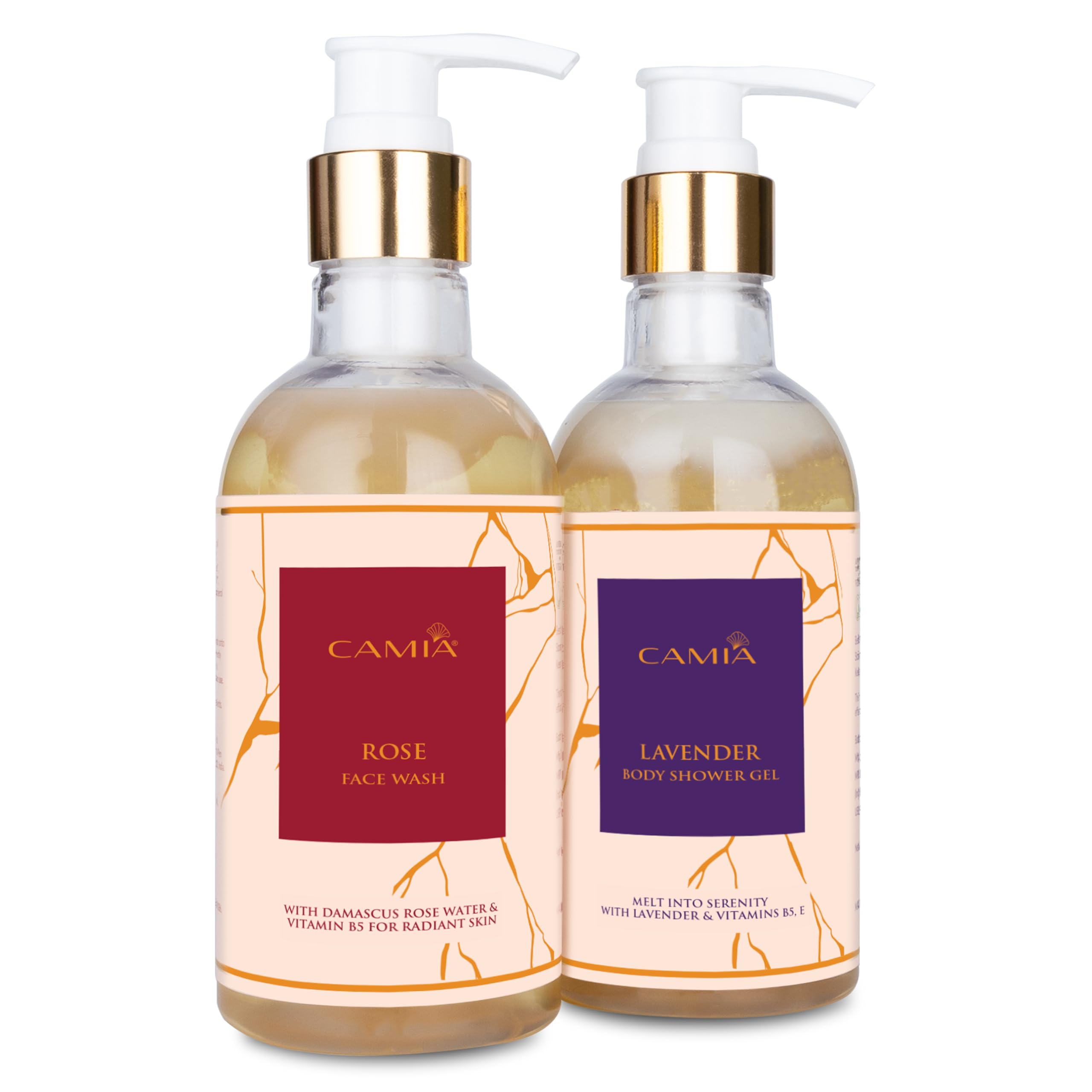 CAMIA Calm Cleanse & Radiance Duo | Lavender Body Shower Gel & Rose Face Wash Combo | 250 ml Each-picture-55