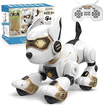 okk Robot Dog for Kids, Remote Control Dog and Touch Voice Interactive, Programmable Robot with lmitation Show, Sing Dance Electronic Pet, Smart Gesture Sensing Puppy Gift for Boys Girls