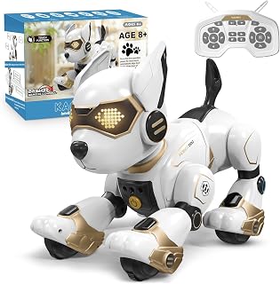 PRANITE Roboter Hund, Programmierbarer Roboterhund Kinder Ferngesteuerter Spielzeug, Wiederaufladbar, Tierimitation, Sprachsteuerung, Gestensteuerung, Musik, Tanz, für Jungen Mädchen