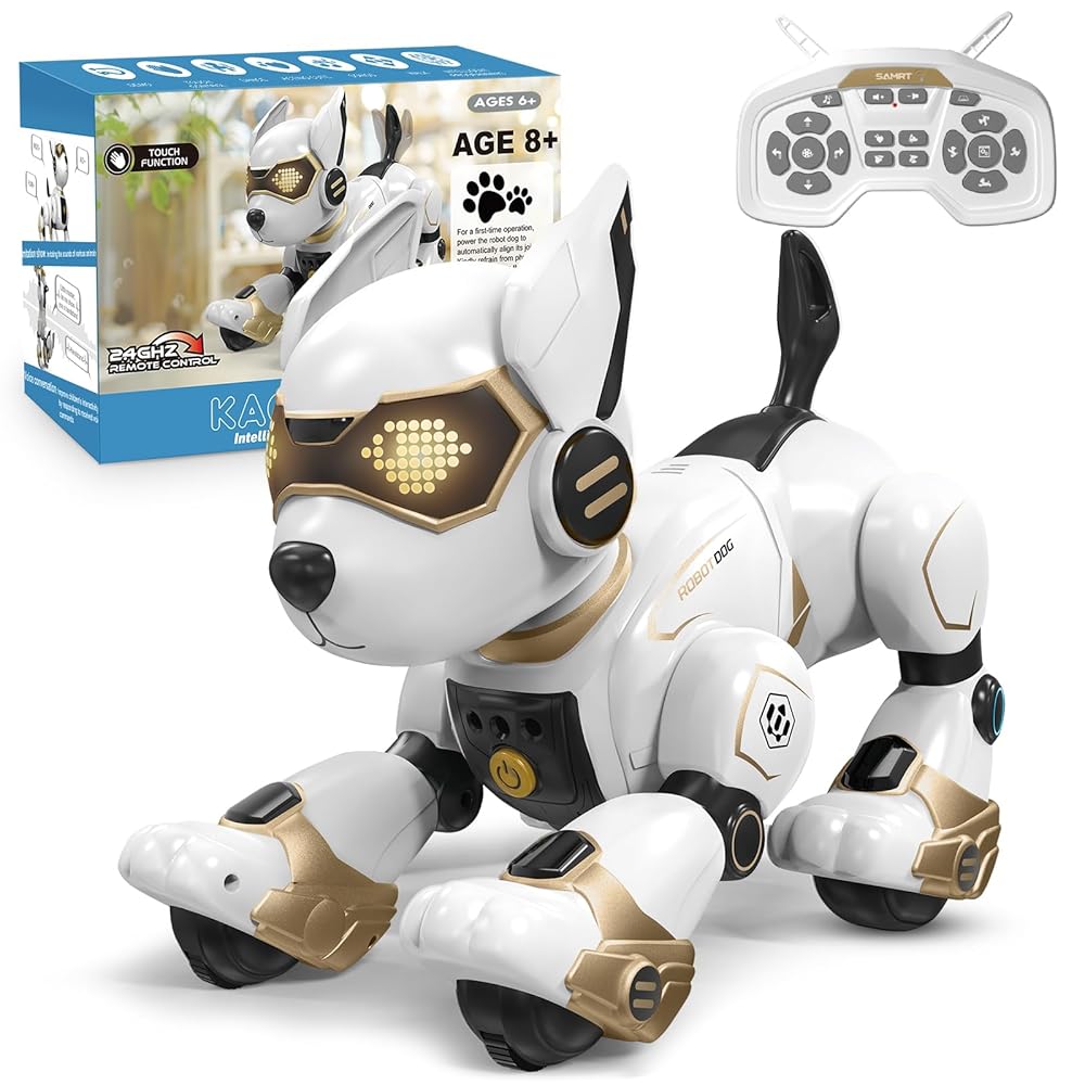 okk Robot Dog for Kids, Remote Control Dog and Touch Voice Interactive, Programmable Robot with lmitation Show, Sing Dance Electronic Pet, Smart Gesture Sensing Puppy Gift for Boys Girls