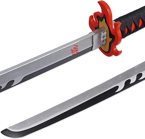 Miniatura 49 de Zisu Demon Slayer - Espada, alrededor de 41 pulgadas, pilares de Hashira y Katana protagonista para uso de cosplay, textura original de anime Negro