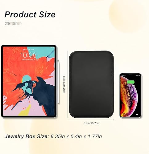 Miniatura 5 de V-LAFUY Joyero de terciopelo de felpa para viaje organizador portátil para joyas de viaje caja de joyería pequeña el mejor regalo para mujeres en el