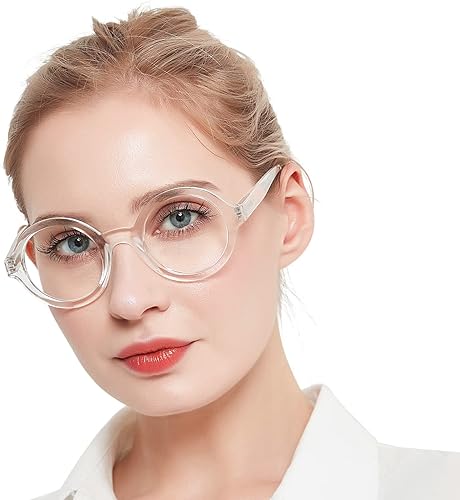 MARE AZZURO Gafas de pantalla digital para mujer, gafas redondas funky para computadora con bisagra de resorte disponible en Yaxa Colombia