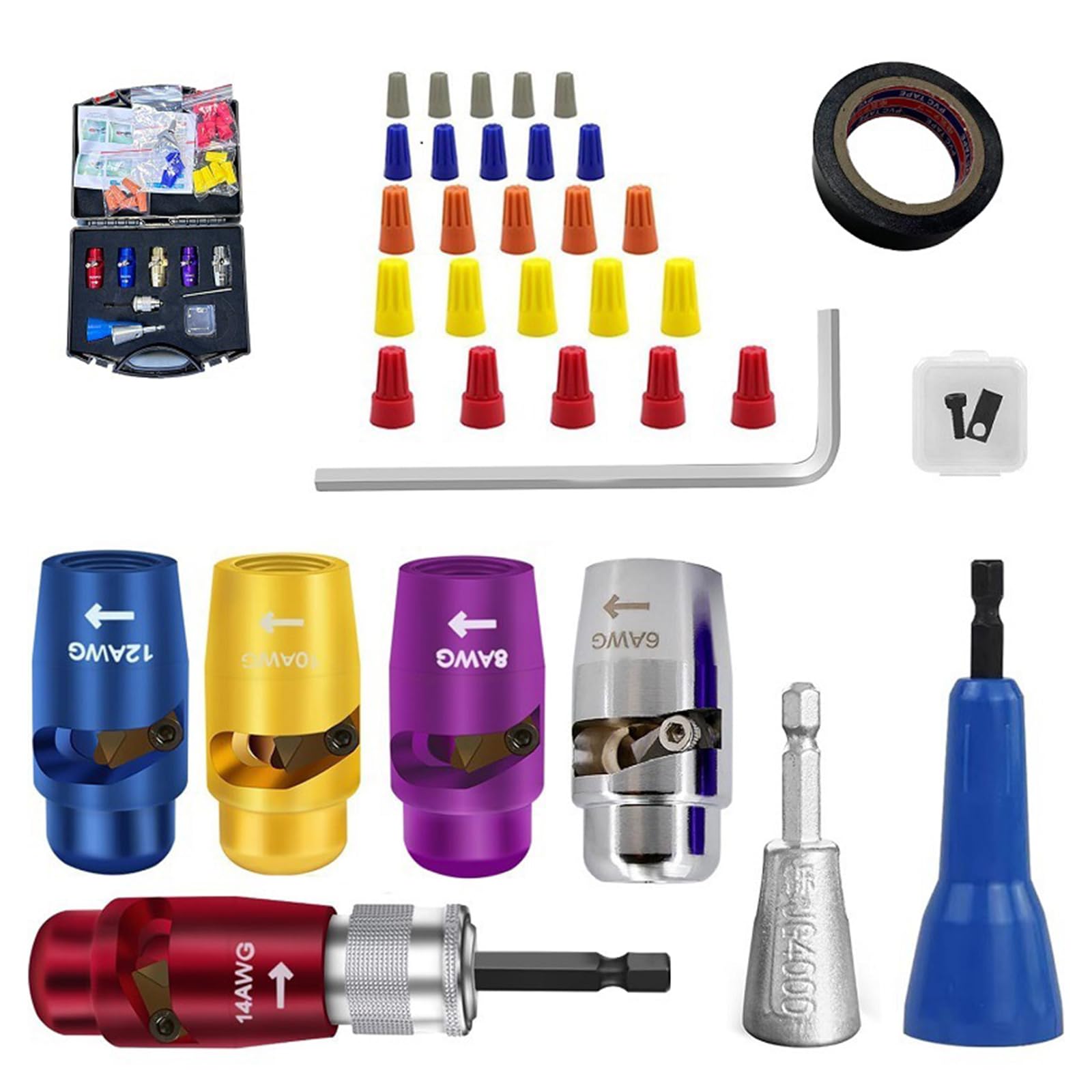 Efficient Wire Stripping Drill Attachments, Aluminum Alloy Electrician Work Tool for Rapid Cable Twisting and Connecting Handheld Electric Drill
