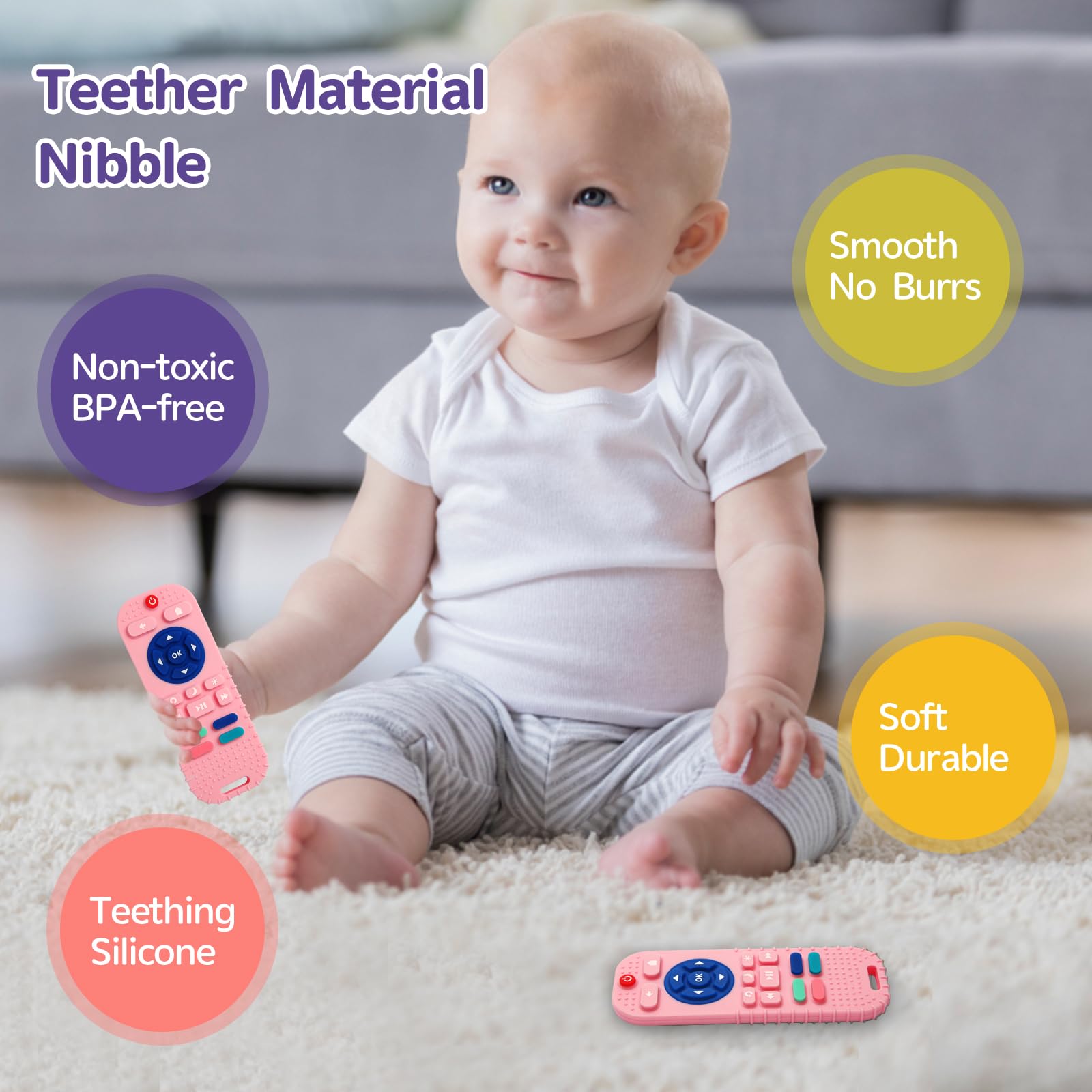Silicone Teething Toys for Babies 0-6 Months, Teethers for Babies 6-12 Months - Image 3