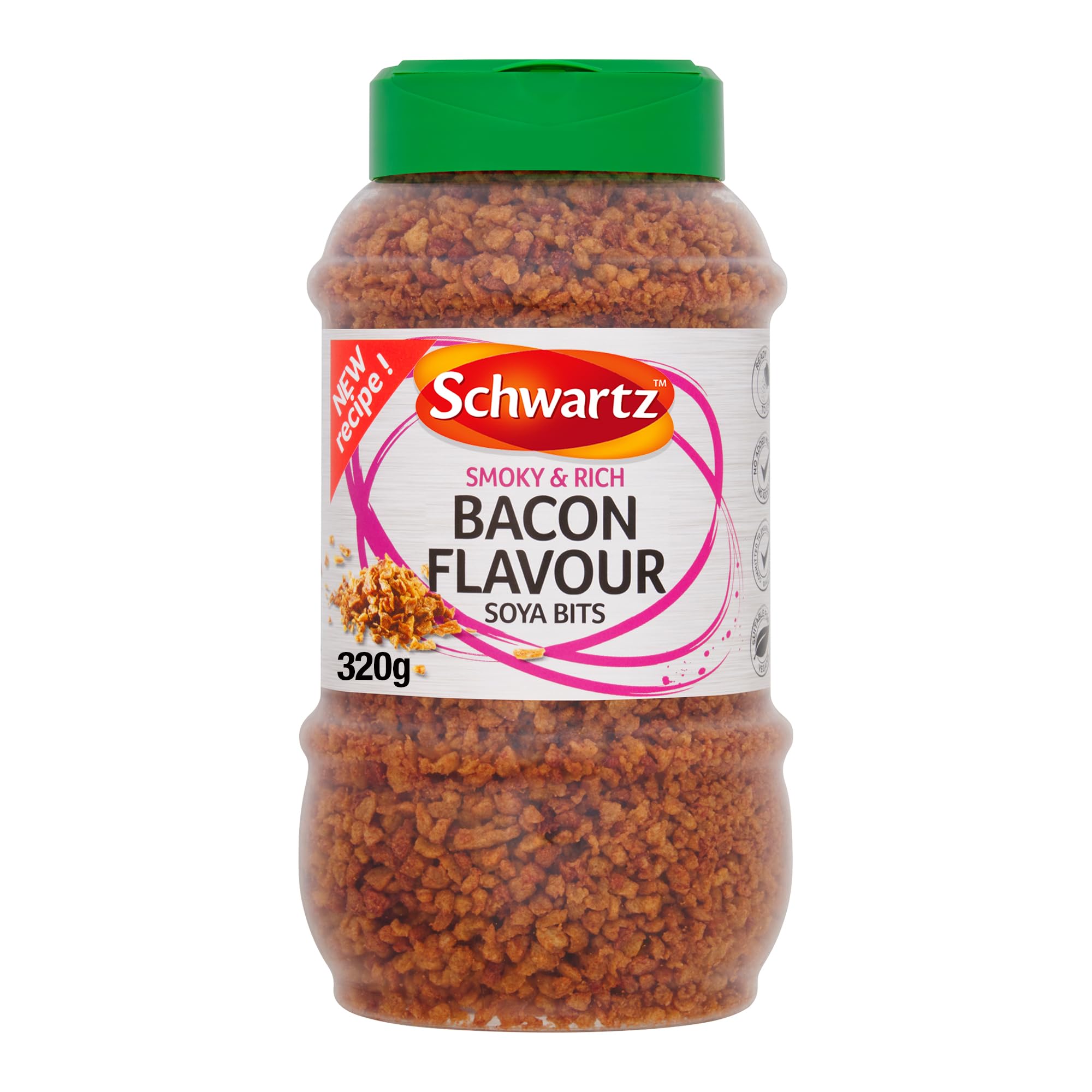 Bacon Flavour Bits, 320g – Smoky, Crispy Vegan-Friendly Bacon Topping for Salads, Pasta & Gourmet Recipes