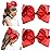 DEEKA 2 PCS 8 Big Hair Bows Hand-made Grosgrain Ribbon Solid Color Large Bows Alligator Clips Hair Accessories for Girls Set of 2 -Red