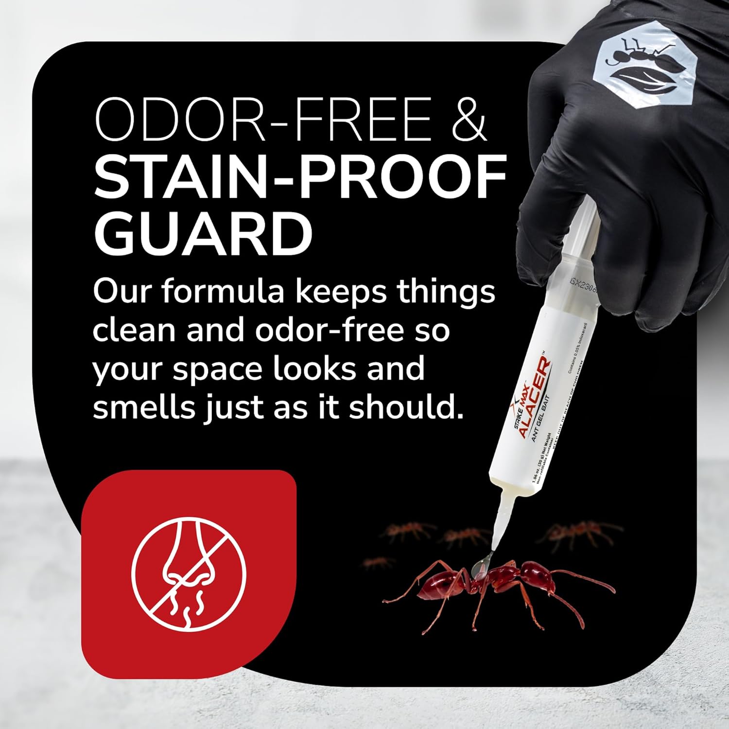 Ant Gel Bait, Indoor/Outdoor Use, Non-Staining, Odorless, Safe for Food Areas, Eliminates 19 Types of Ants Including Fire Ants, 4 Pack