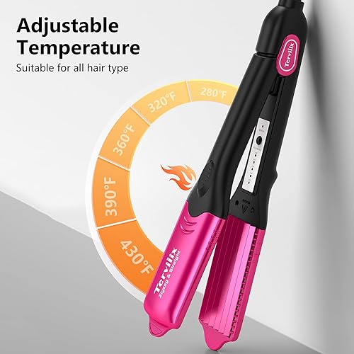 Miniatura 5 de Terviiix Plancha de pelo con 4 placas intercambiables, con infusión de queratina y aceite de argán para mujeres, plancha engarzadora voluminizadora