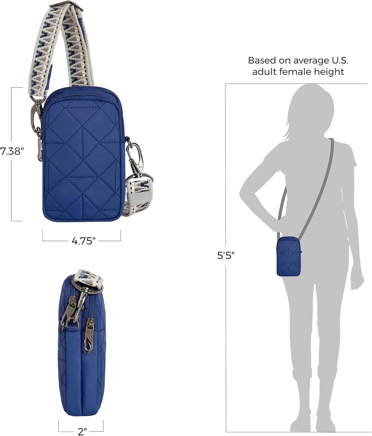 Travelon Anti-Theft Boho 2 Compartment Phone Crossbody - Image 4