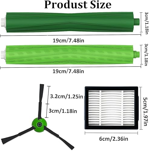 Miniatura 7 de Piezas de repuesto para aspiradora iRobot Roomba i3 i3+ i4 i6 i6+ i7 i7+ i8 i8+Plus E5 E6 E7 serie I, E y J, 1 juego de cepillos de goma