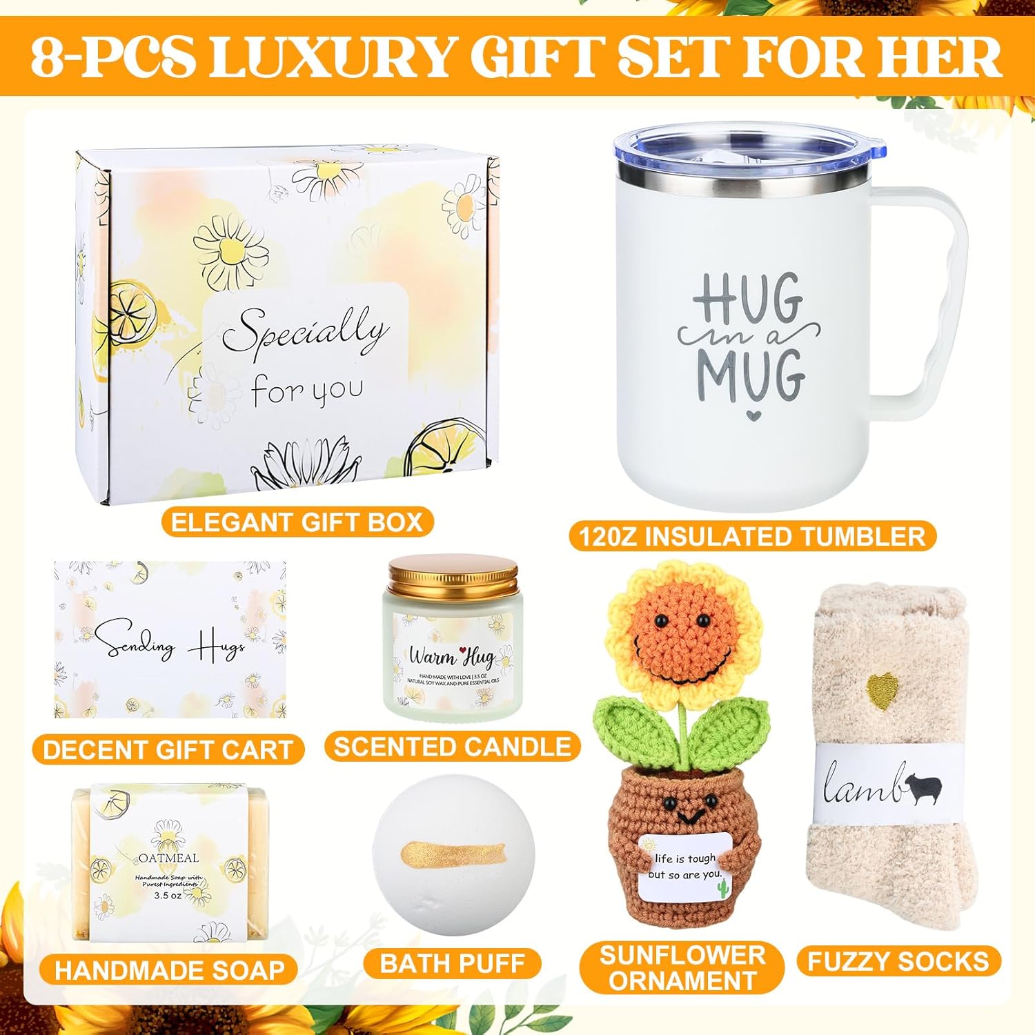 Get Well Gifts Baskets for Women - Care Package After Surgery Recovery Gifts,Feel Better Set Thinking Of You Self Care Gifts for Women Sympathy Box for Sick Friend Post Surgery - Image 2