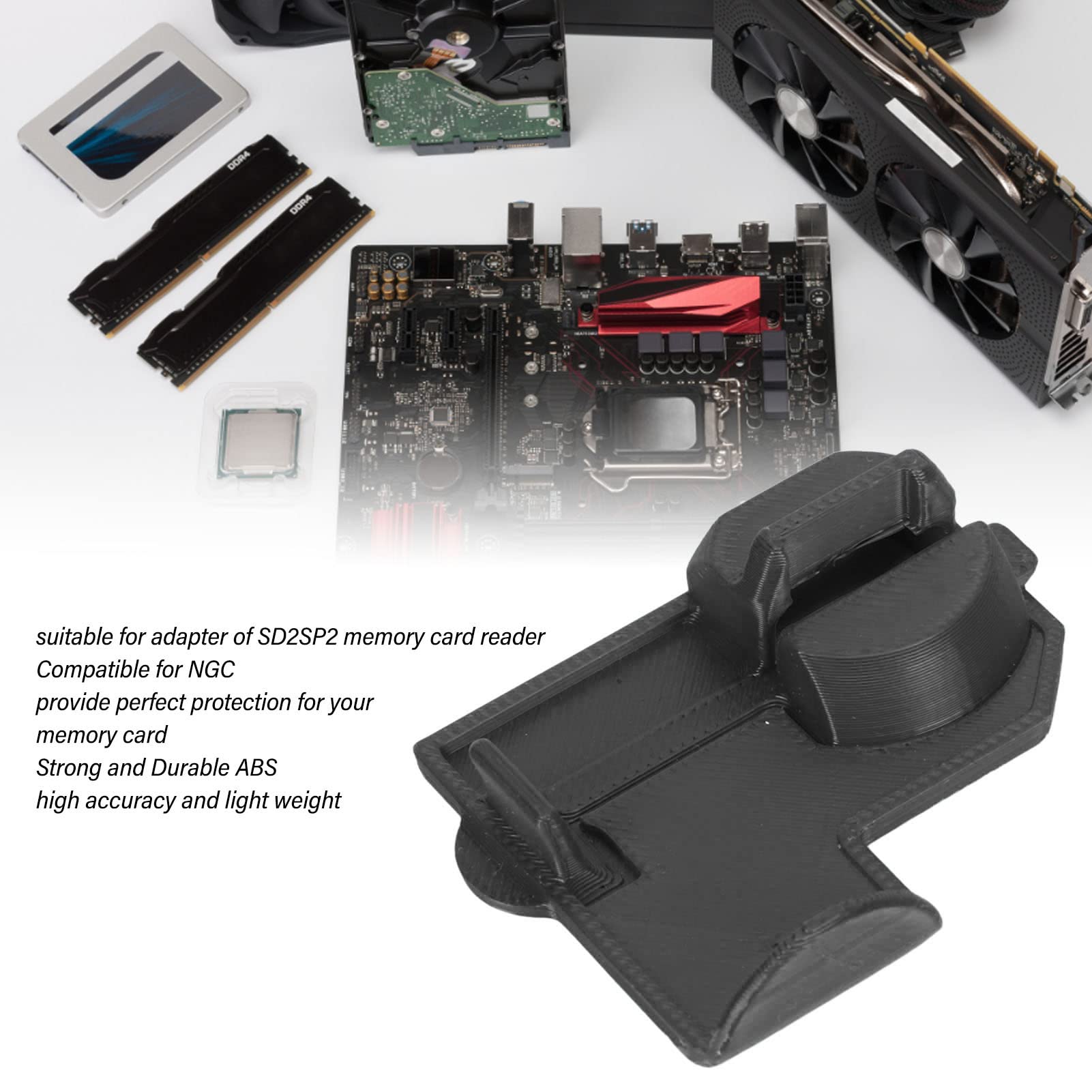 Denash SD2SP2 Lettore di Schede Leber Protezione Perfetta per gli Appassionati di Lettori di Schede di Memoria (BLACK)