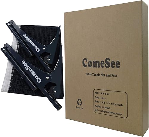 Miniatura 7 de Kioos Red de tenis de mesa plegable profesional de acero para Pingpong, agarre de malla, competencia de entrenamiento, tensión portátil, poste