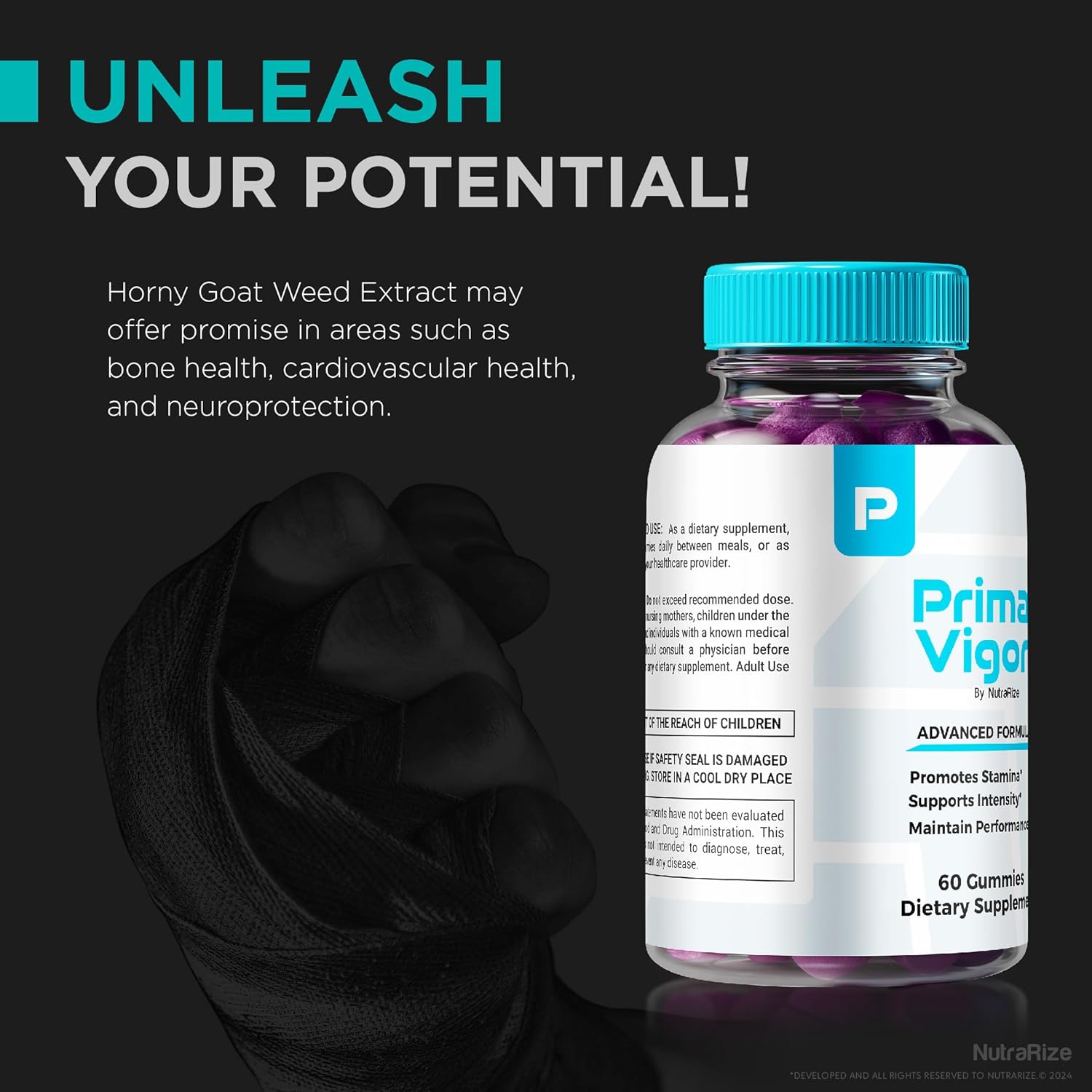 (5 Pack) Primal Vigor XL Gummies for Men, Official PrimalVigorXL Formula with Premium Natural Ingredients to Help Support Stamina, Performance & Energy | Delicious, Easy-to-Chew Gomitas (300 Gummies)