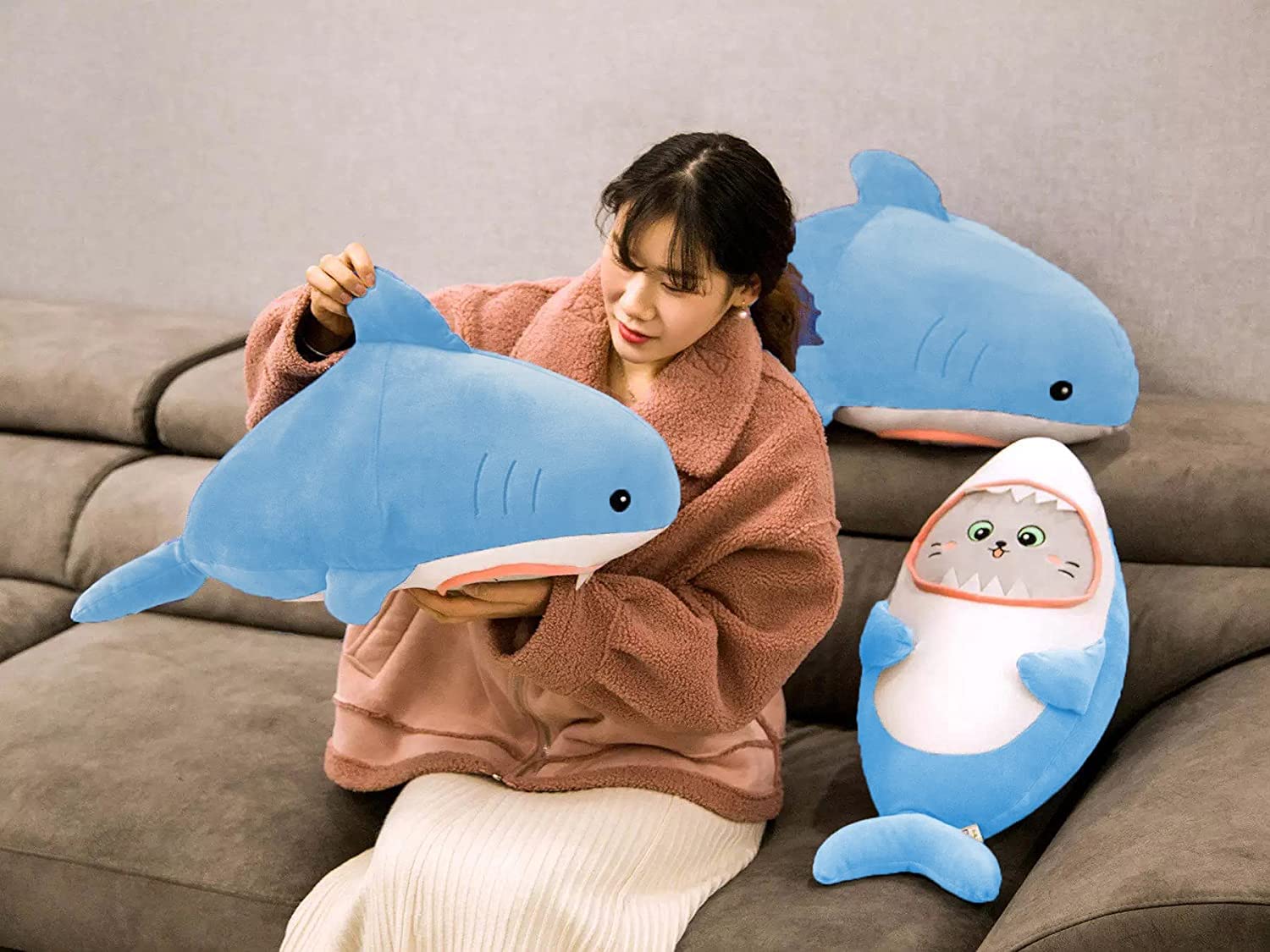 LOVEY DOVEY Soft Toys Baby Shark Soft Toys, Baby Toys, Kids Toy, Toy for Girl, Birthday Gift for Girl/Boys, Toy Gift for Girls, Kids Toys for Boys/Girl, Miniso Soft Toys, (Baby Shark, 35cm Blue) 2