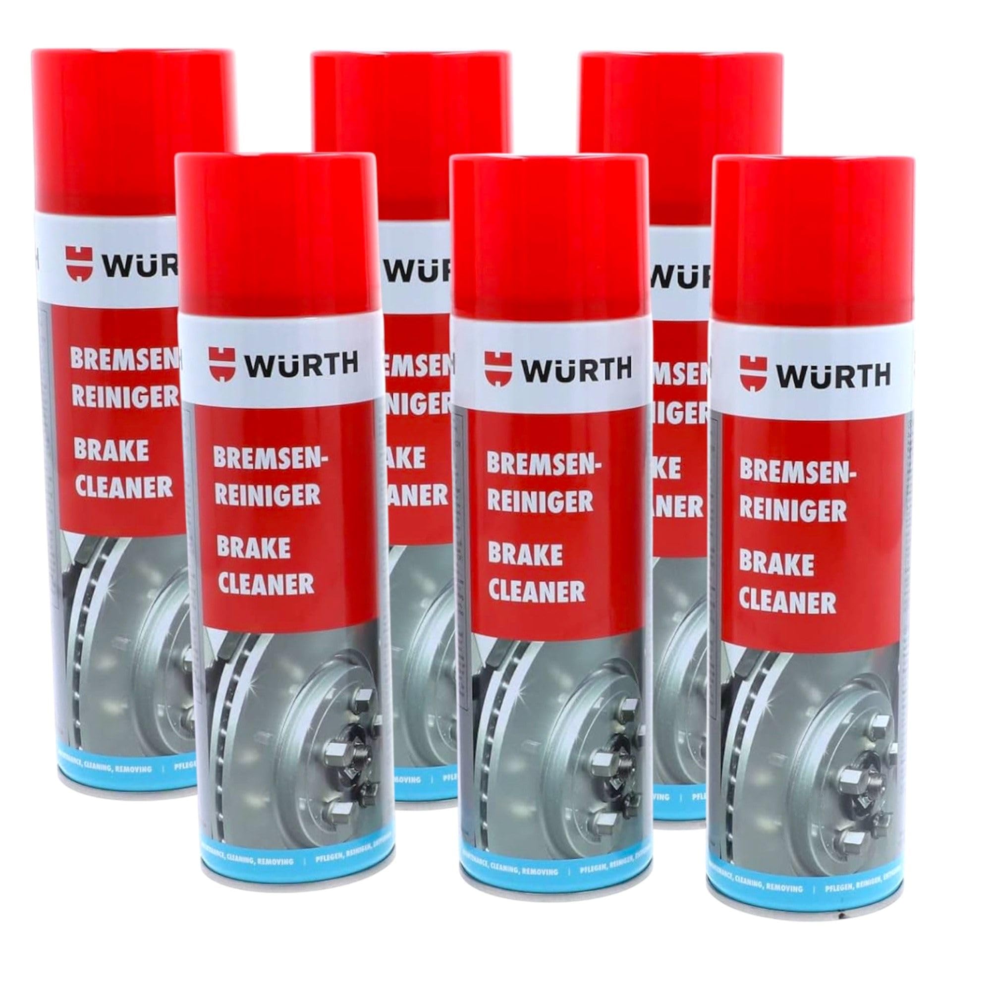 Wurth Limpiador de Frenos, Eliminador de Grasas y Residuos de Aceite, No Daña Plásticos, Secado Rápido, Sin Siliconas, Paquete de 4