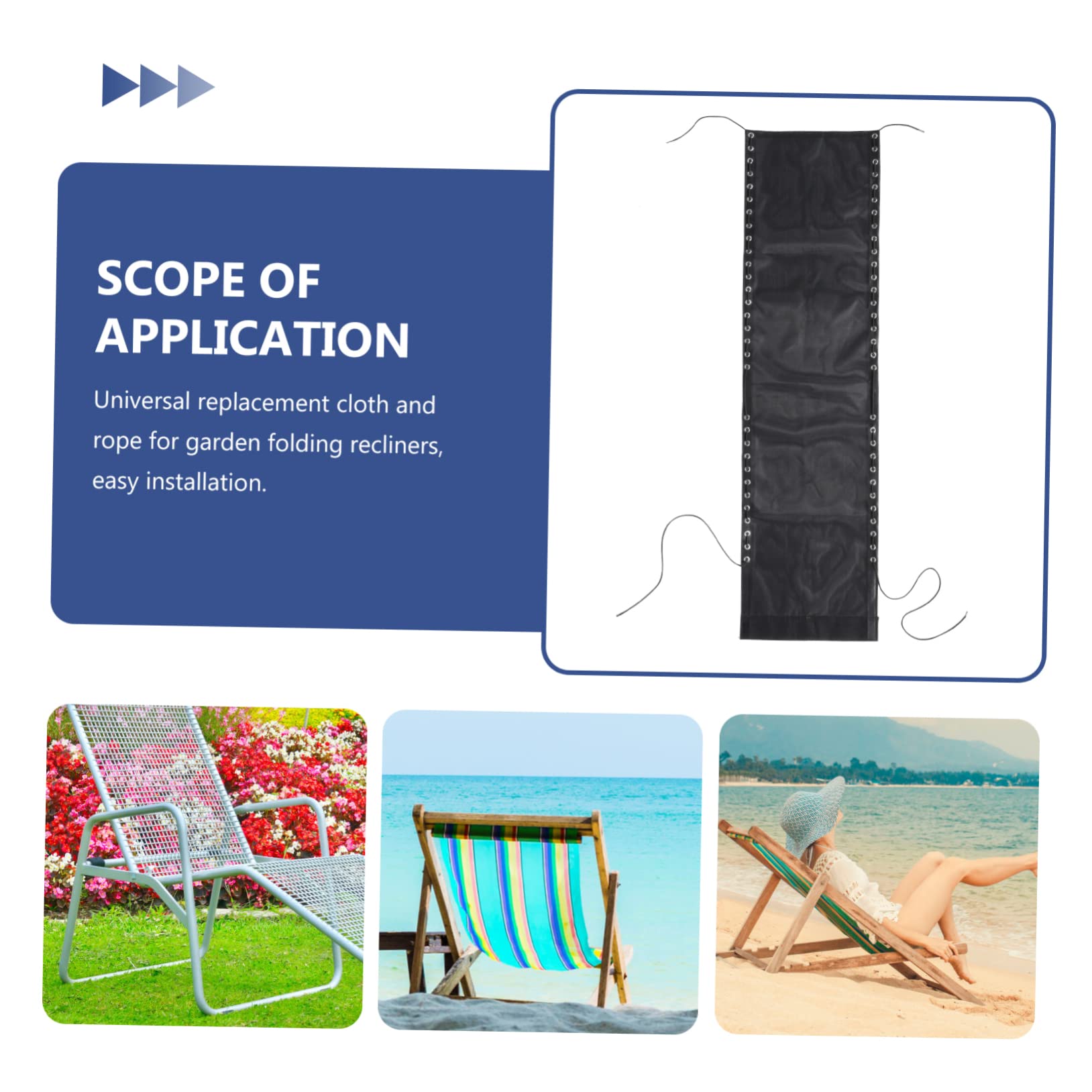 STOBAZA Chair Replacement Fabric Black Outdoor Recliners Cloth for Couch Breathable and Elastic Material Chair Accessory