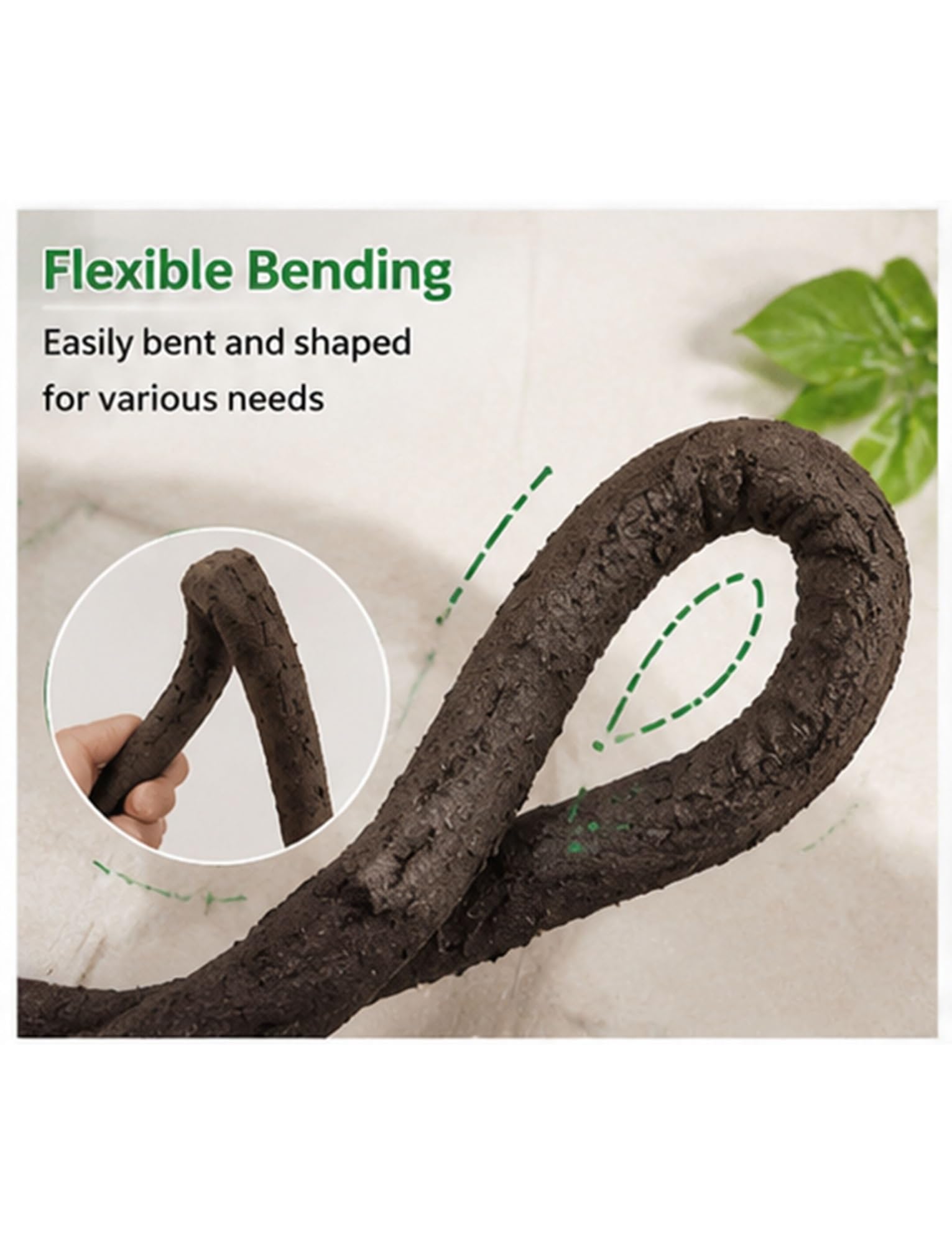 Flexibler Kabelschutzschlauch in Rankenoptik zum Kabelverstecken | Rattan decorativo con corteccia artificiale, giardino esterno(16mm/0.63in)