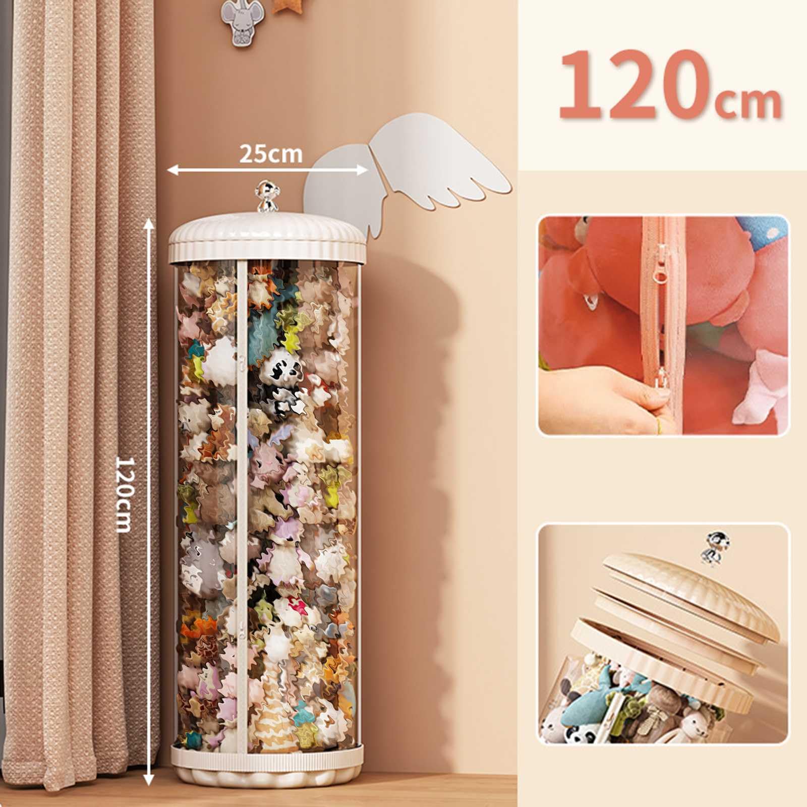 Tube De Rangement Pour Jouets En Peluche – Organiseur Transparent Pour Animaux En Peluche, Tube De Présentation De Grande Capacité, Organiseur De Zoo Pour Animaux En Peluche, Panier De Rangement