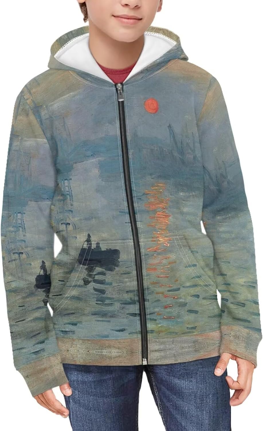 Hoodie for Girls' Boy Long Sleeve Zipper Sweatshirts Kids Lightweight Jacket with Pockets Fall Clothing