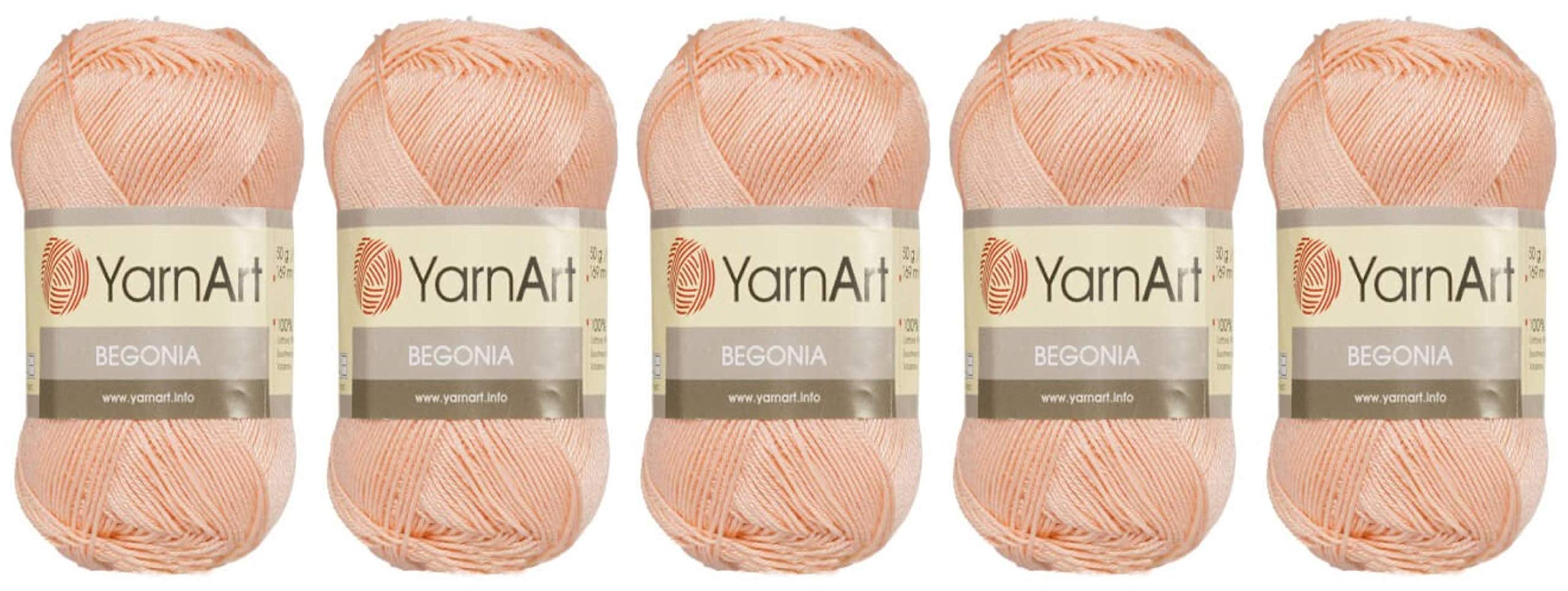 10 Skein (Pack) Total 8.8 Oz. Yarnart Begonia, 100% Mercerized Cotton, Each 1.76 Oz (50g) / 185 Yrds (169m), Fine Sport: 2, Beige - 4660