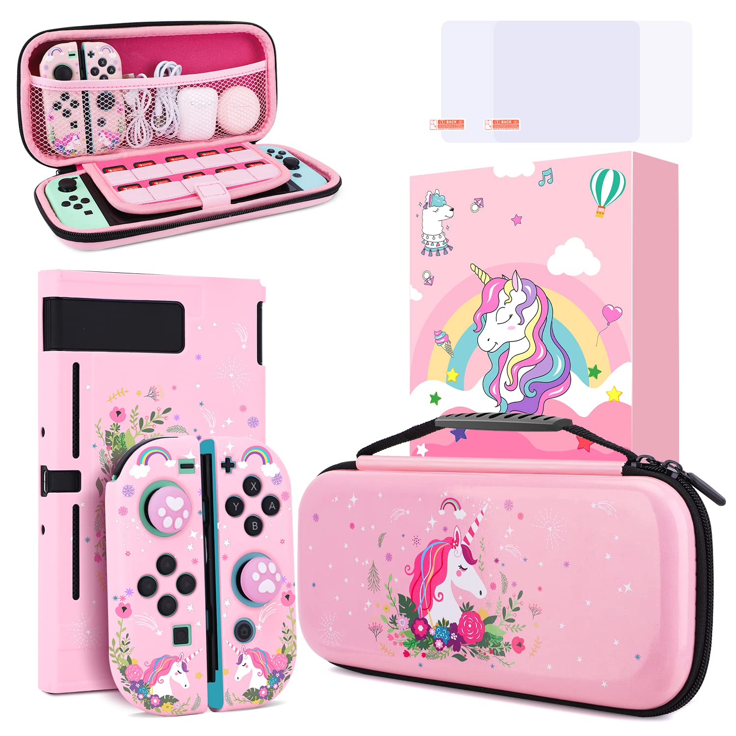 Amazon.com: Unicorn Carrying Case for Nintendo Switch-Pink Portable ...