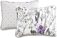 Vista 6 de Lush Decor Adalia - Juego de edredón reversible de algodón, tamaño Queen, 3 piezas, tamaño matrimonial/queen, morado y gris, juego de ropa de cama