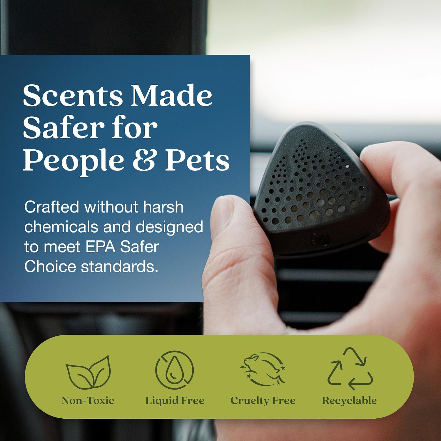 Enviroscent Non-Toxic* Car Vent Clip, Single-Use Auto Air Freshener, 3 Pack