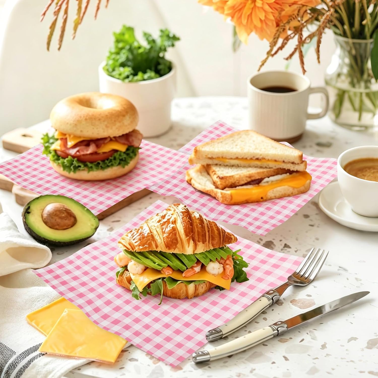 100PCS Greaseproof Paper Sheets, 7×7 Inch Small Deli Paper