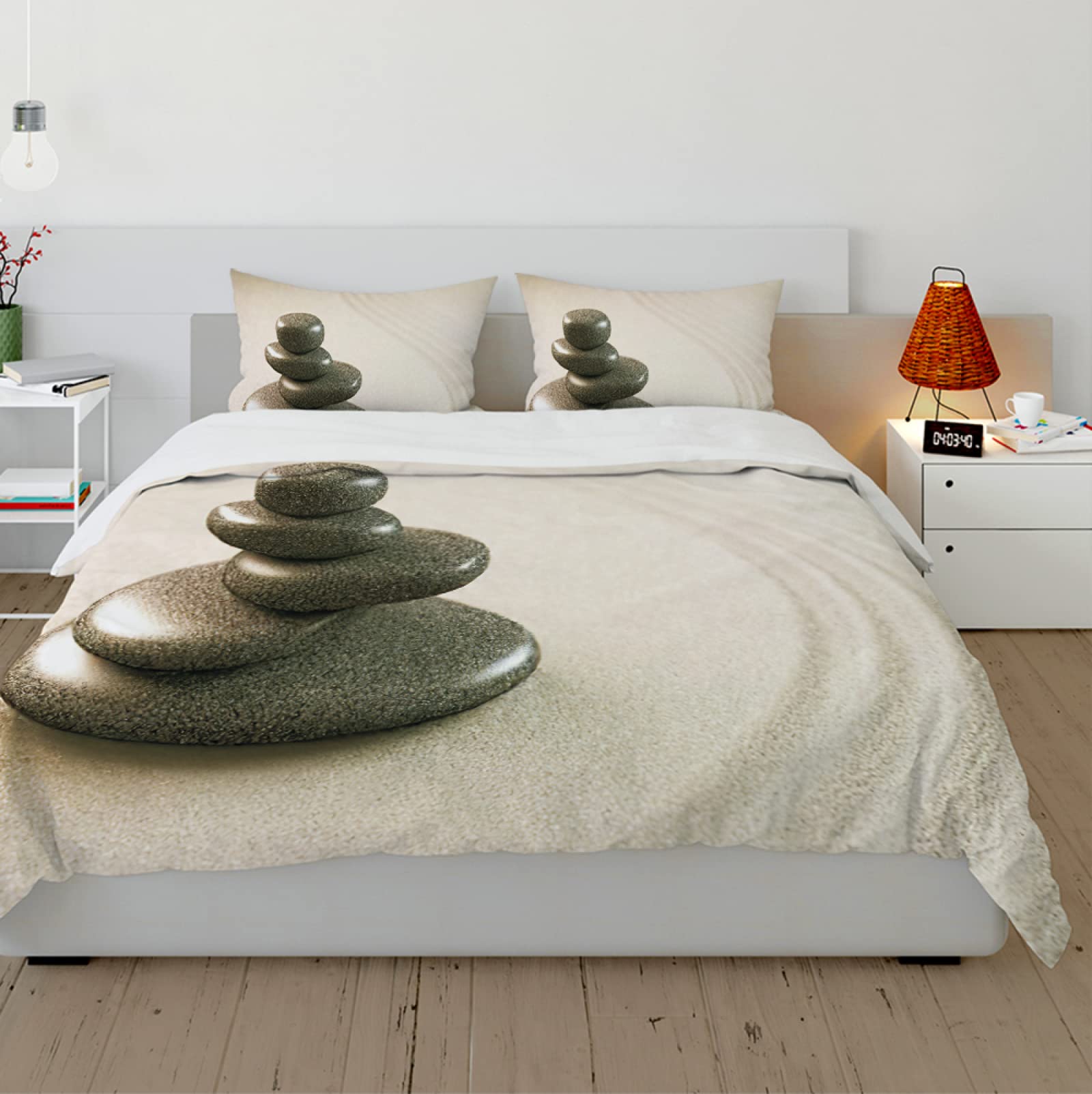 Housse de couette sable literie douce pour une chambre chaleureuse