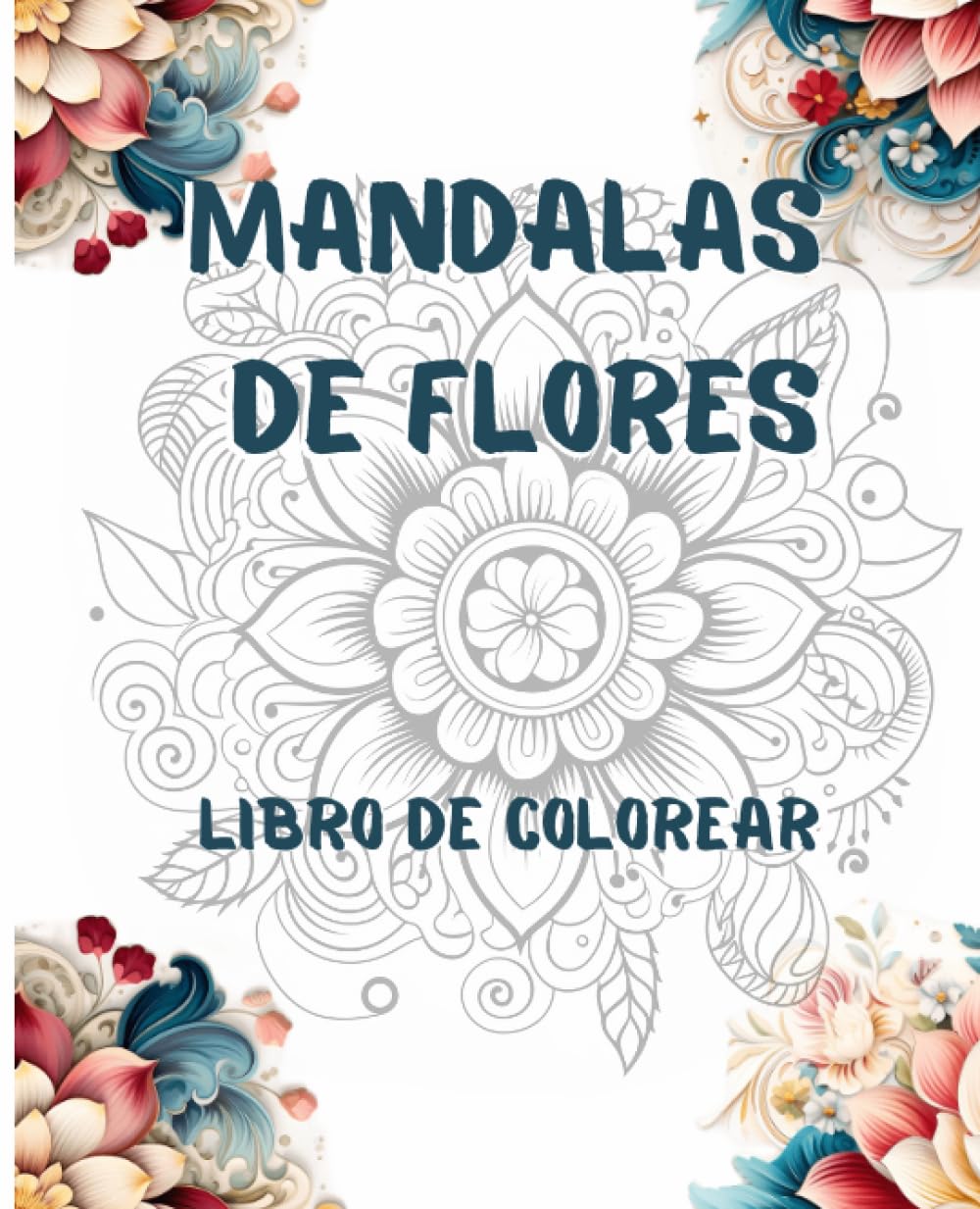 Livre de coloriage mandalas nature avec 30 fleurs et feuilles pour adultes et enfants