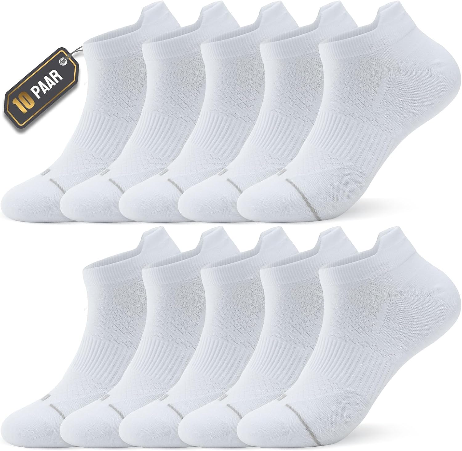 10 Paires Chaussettes Sport Alaplus Homme/Femme - Coton Respirant, Confortables, Taille Unique