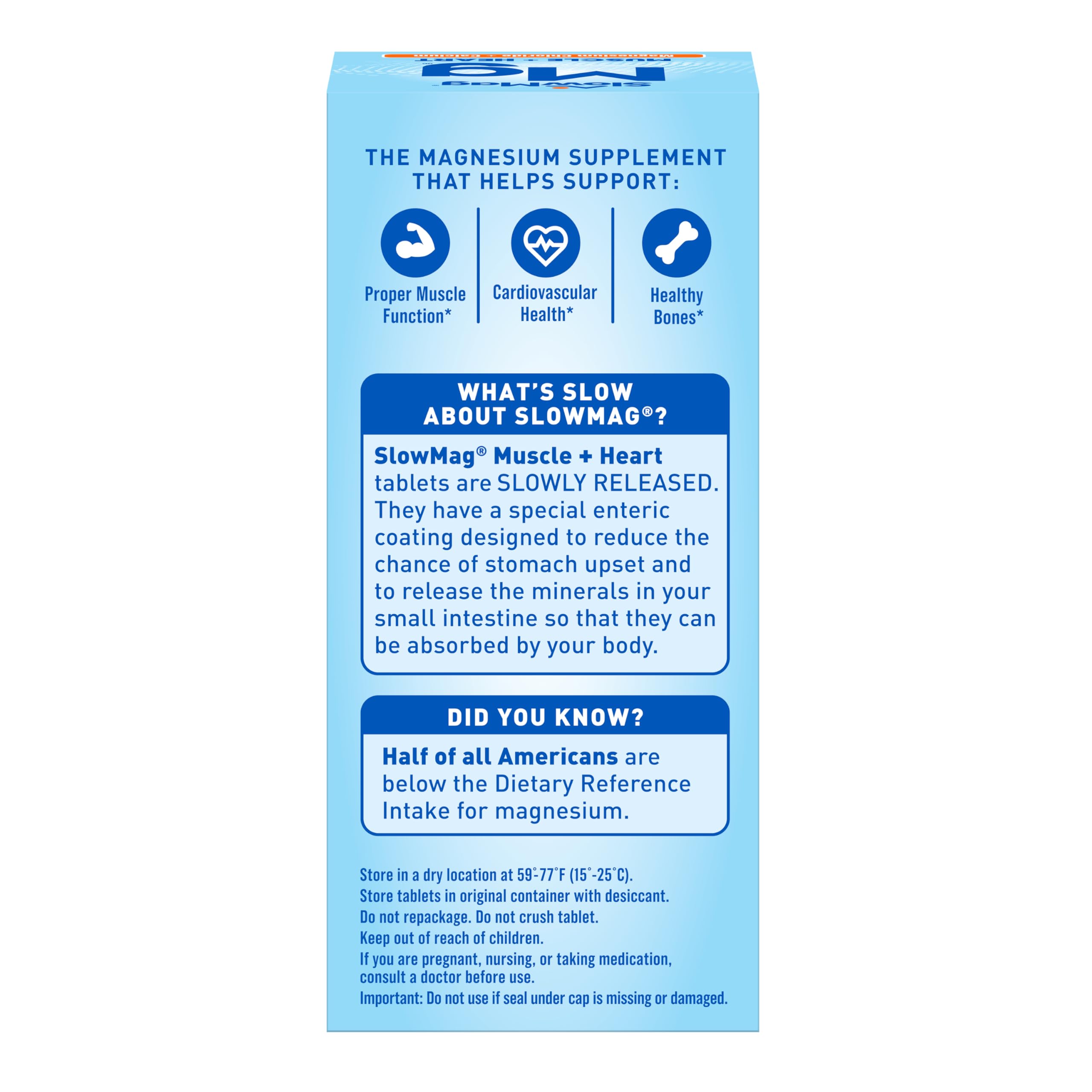 SlowMag Muscle & Heart Magnesium Chloride Supplement with Calcium, 60 Count, Supports Muscle Relaxation, Heart, Nerve & Bone Health, High Absorption — Amazon image 2